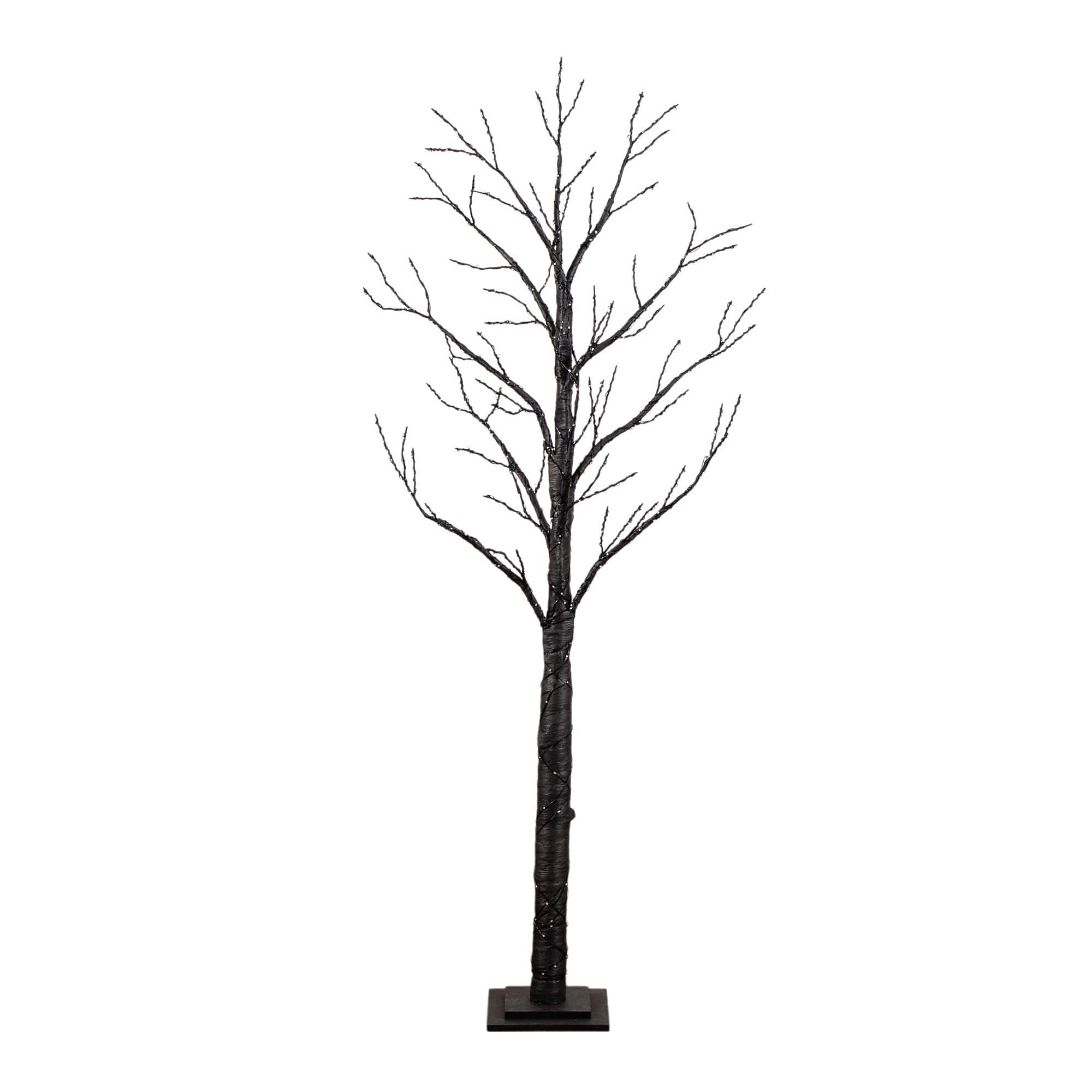 6ft. Pre-Lit Artificial Halloween Twig Tree with 480 Orange & Purple LED Lights