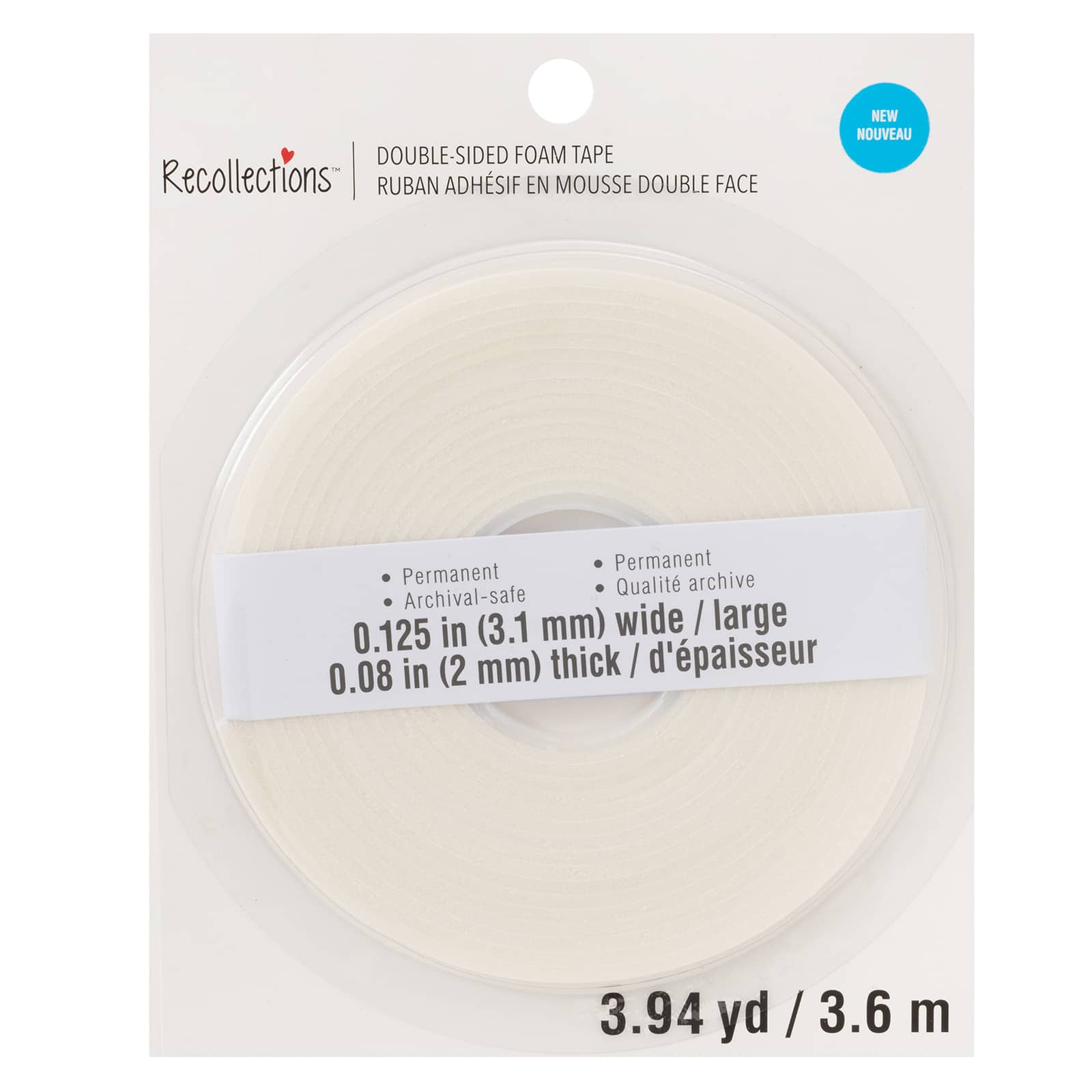 Ruban adhésif en mousse double face de Recollections, 6,3 mm x 3,6 m
