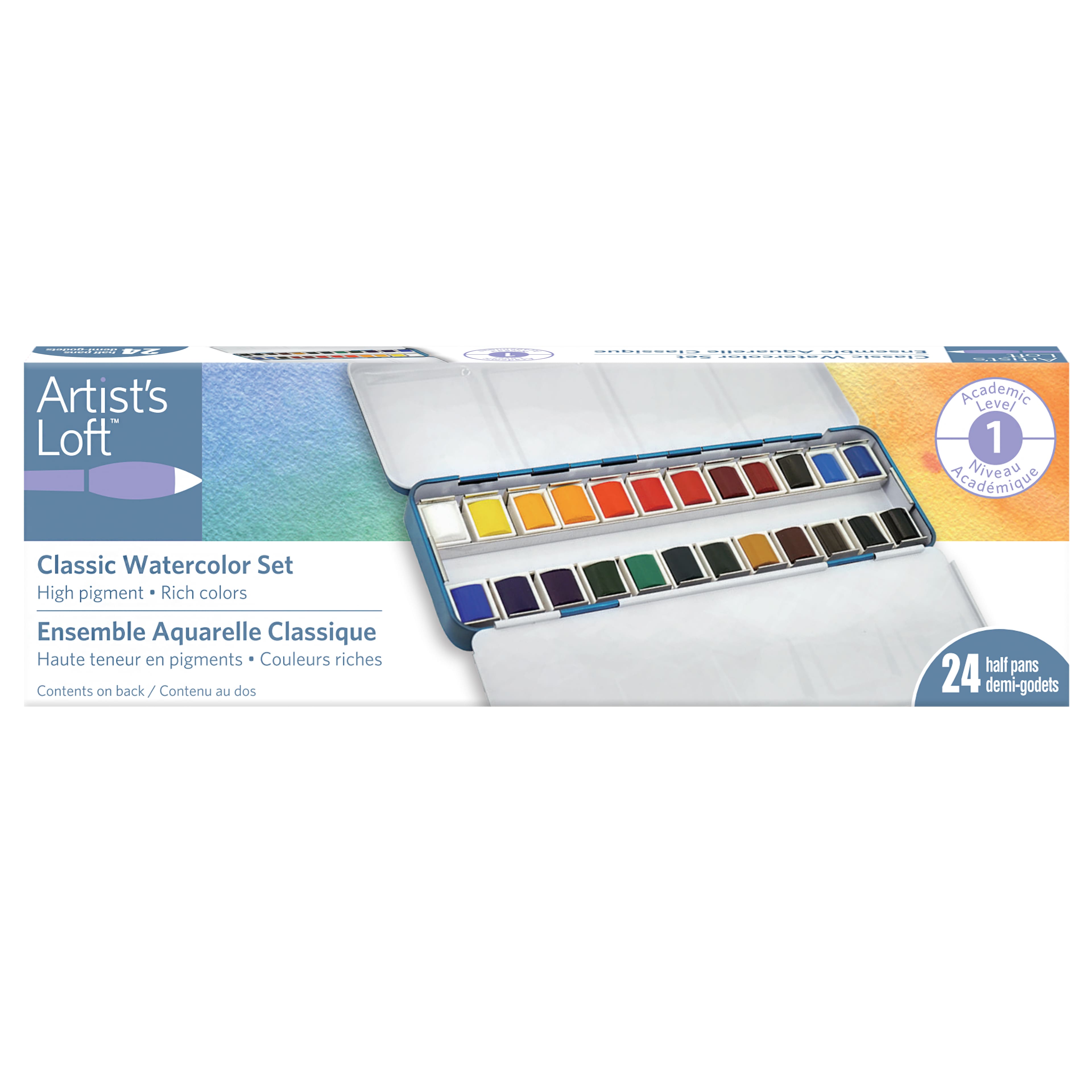 6 Pack: 24 Half Pans Classic Watercolor Set by Artist's Loft™