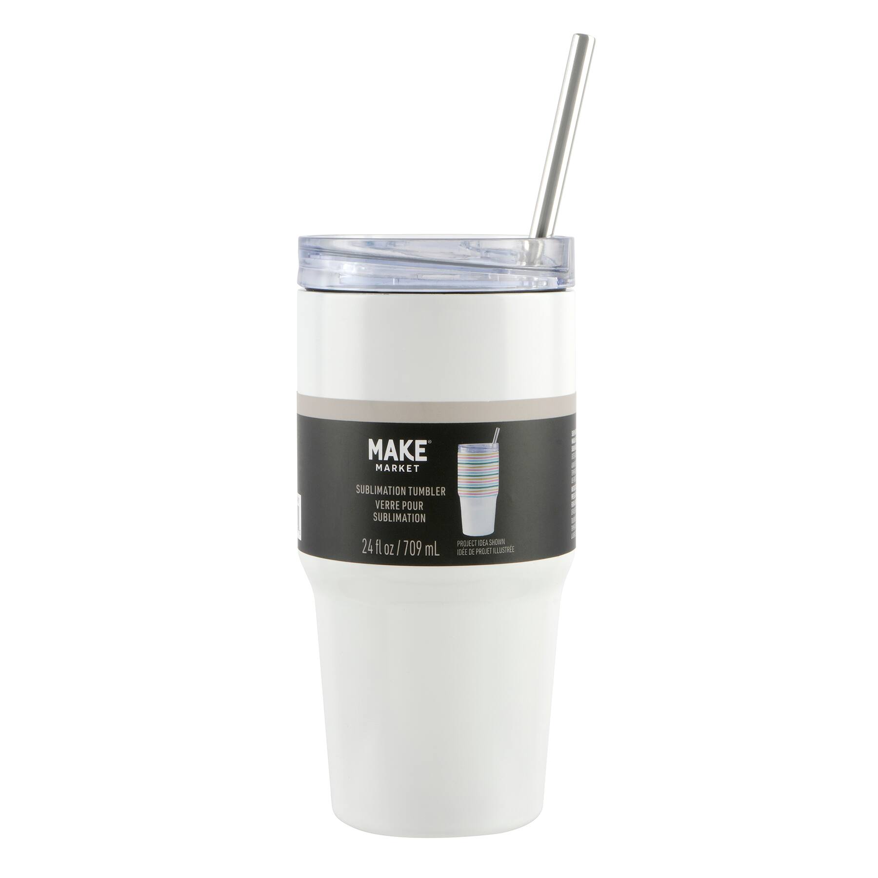 24oz. Stainless Steel Sublimation Travel Tumbler by Make Market®