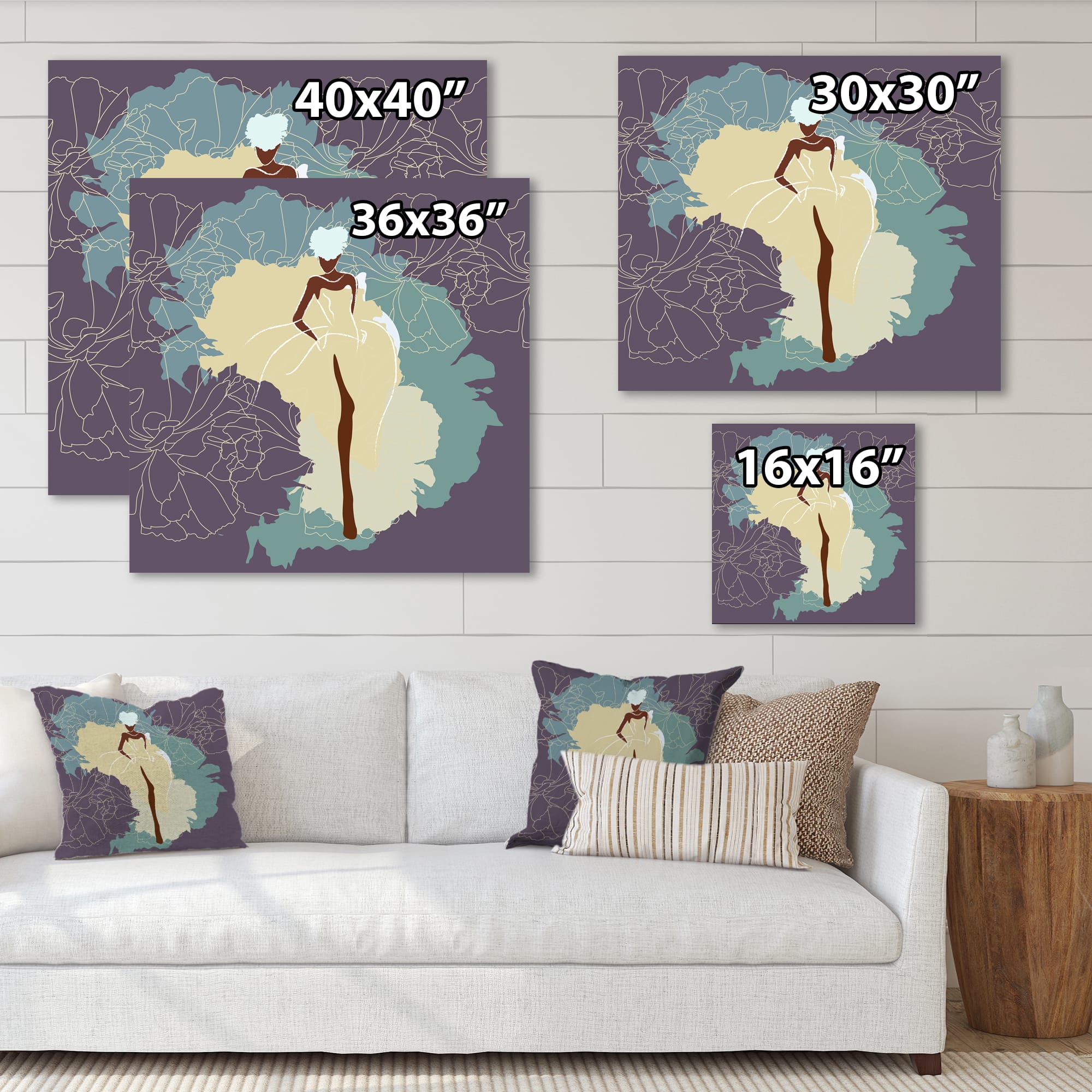 Designart - African American Woman In Gorgeous Wedding Dress - Modern Canvas Wall Art Print