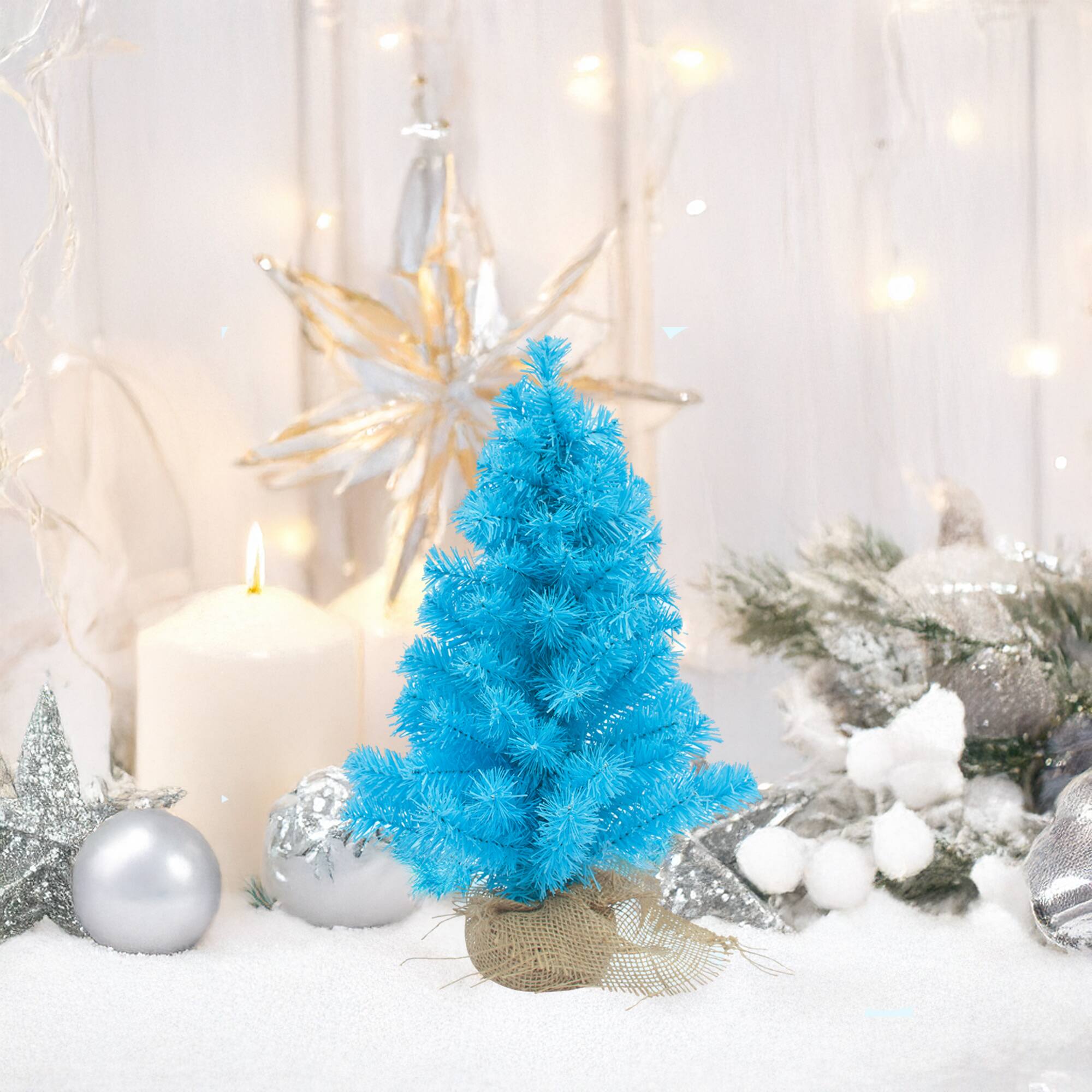 Northlight 18" Artificial Pine Christmas Tree in Natural Jute Base