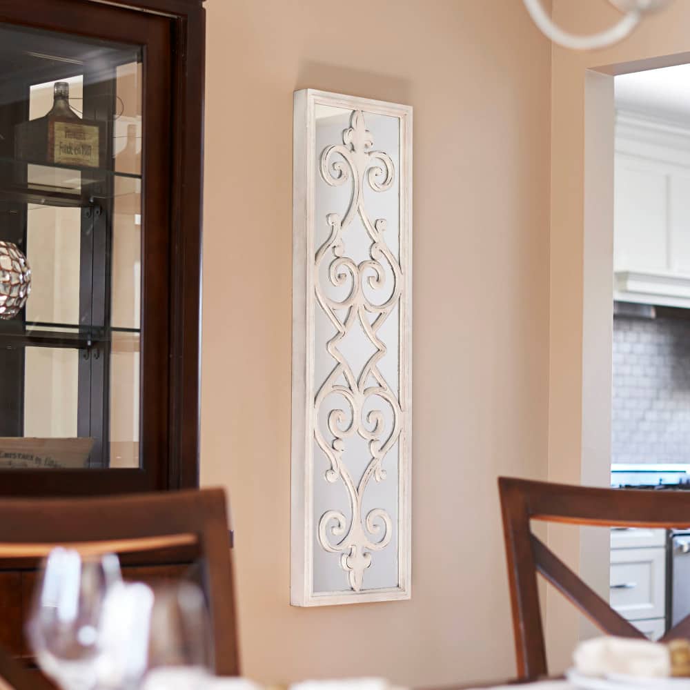 Household Essentials 47" Large Framed Decorative Scroll Wall Mirror