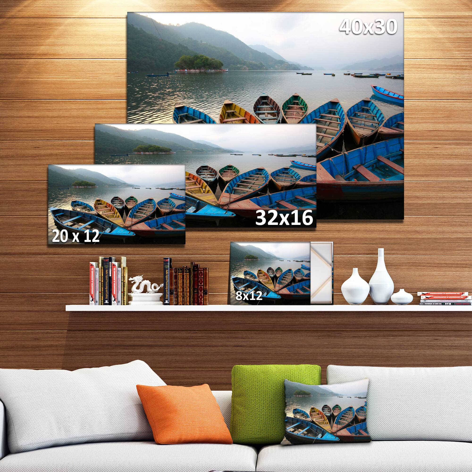 Designart - Beautiful Boats in Phewa Lake