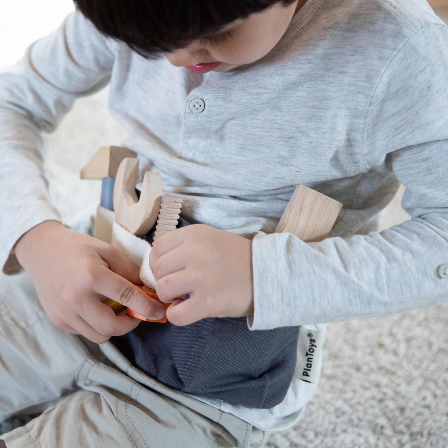 PlanToys Pretend Play Tool Belt & Wooden Tool Set