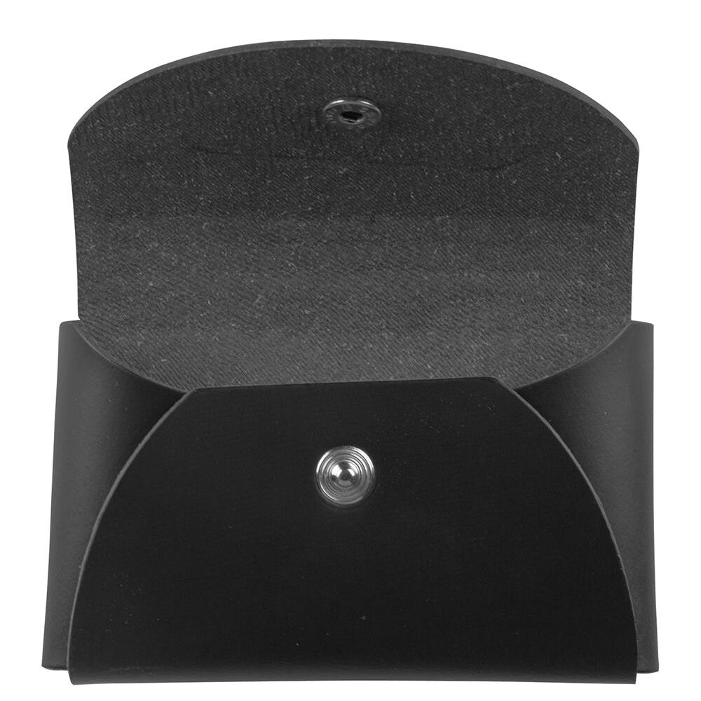 JAM Paper Italian Leather Business Card Holder Case with Round Flap