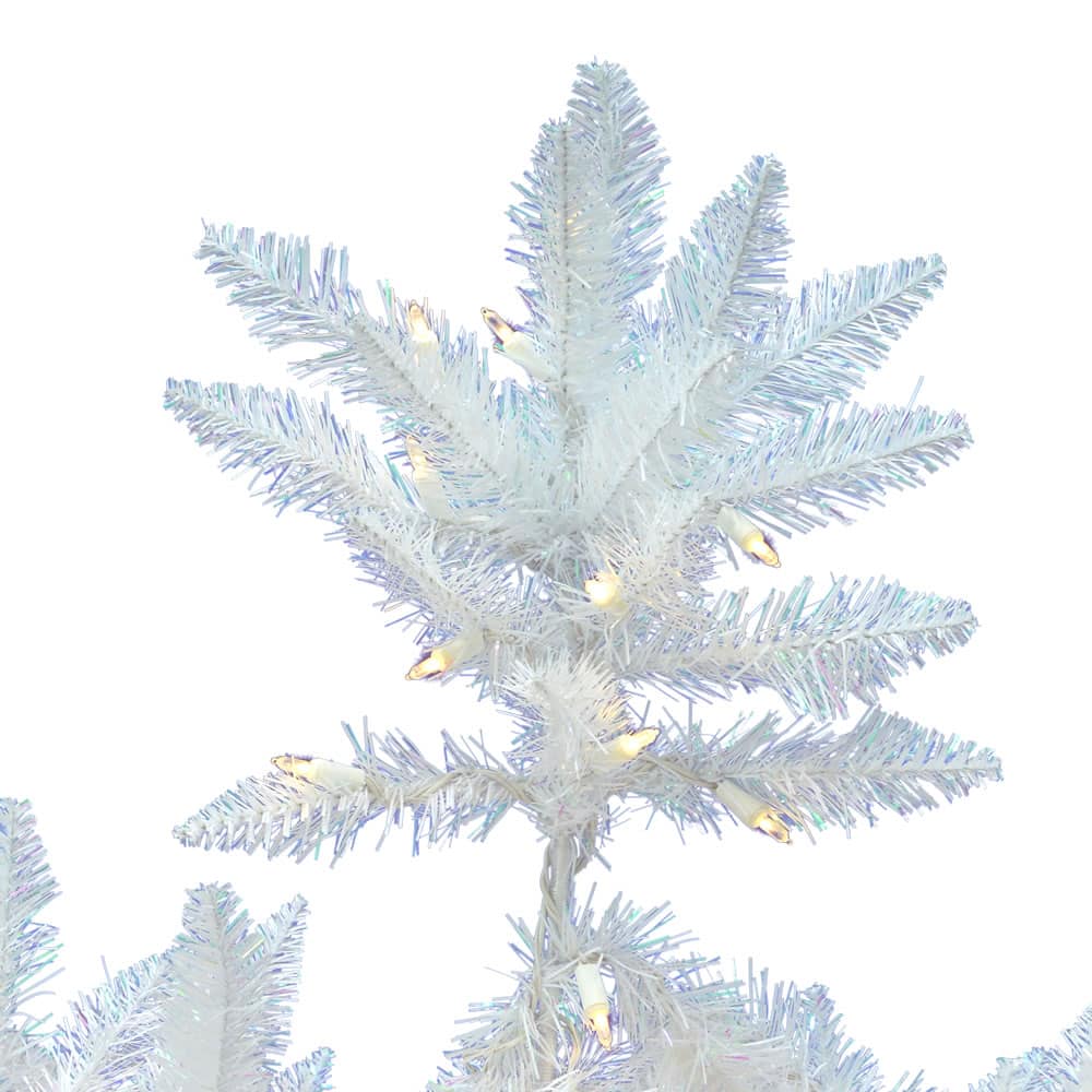 4.5ft. Pre-Lit Sparkle White Spruce Artificial Christmas Tree, Pure White LED Lights