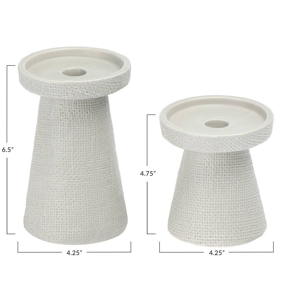 Hello Honey® Stoneware Pillar & Taper Candle Holders