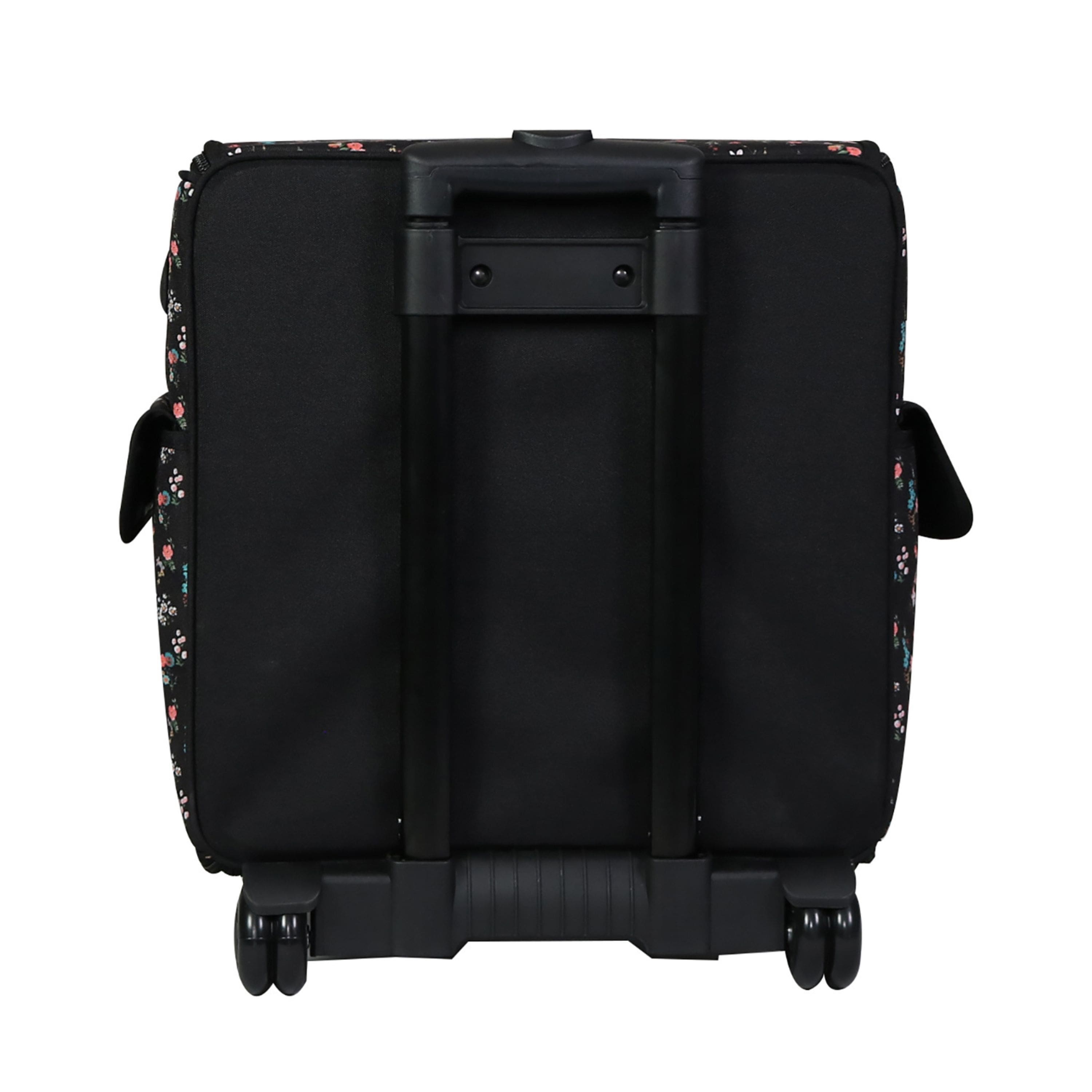 Everything Mary Black Floral Serger Machine Rolling Storage Case