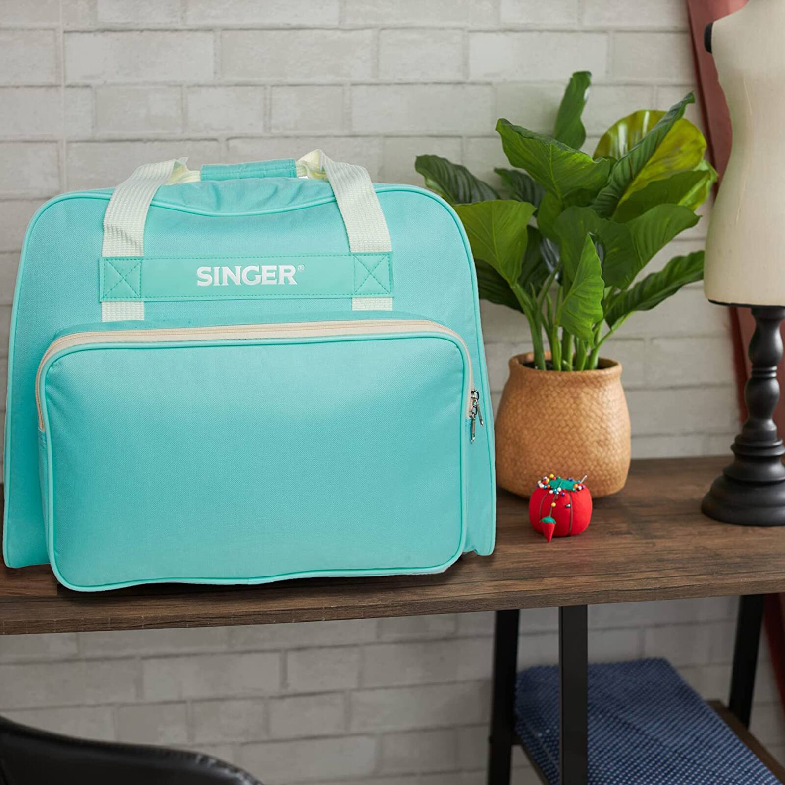 SINGER® Teal Universal Canvas Tote Bag