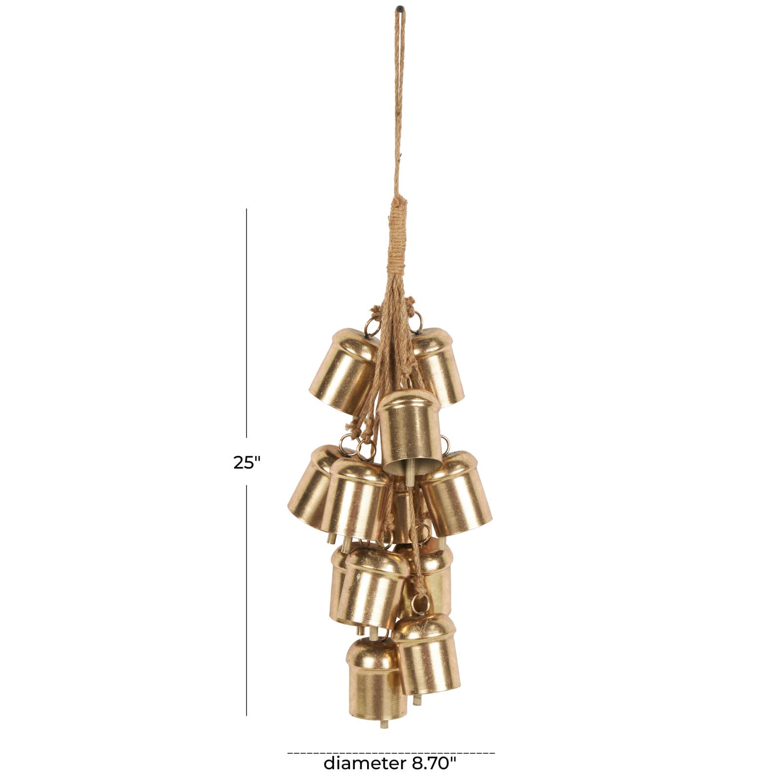 25" Gold Metal Cascading Cluster Decorative Bells
