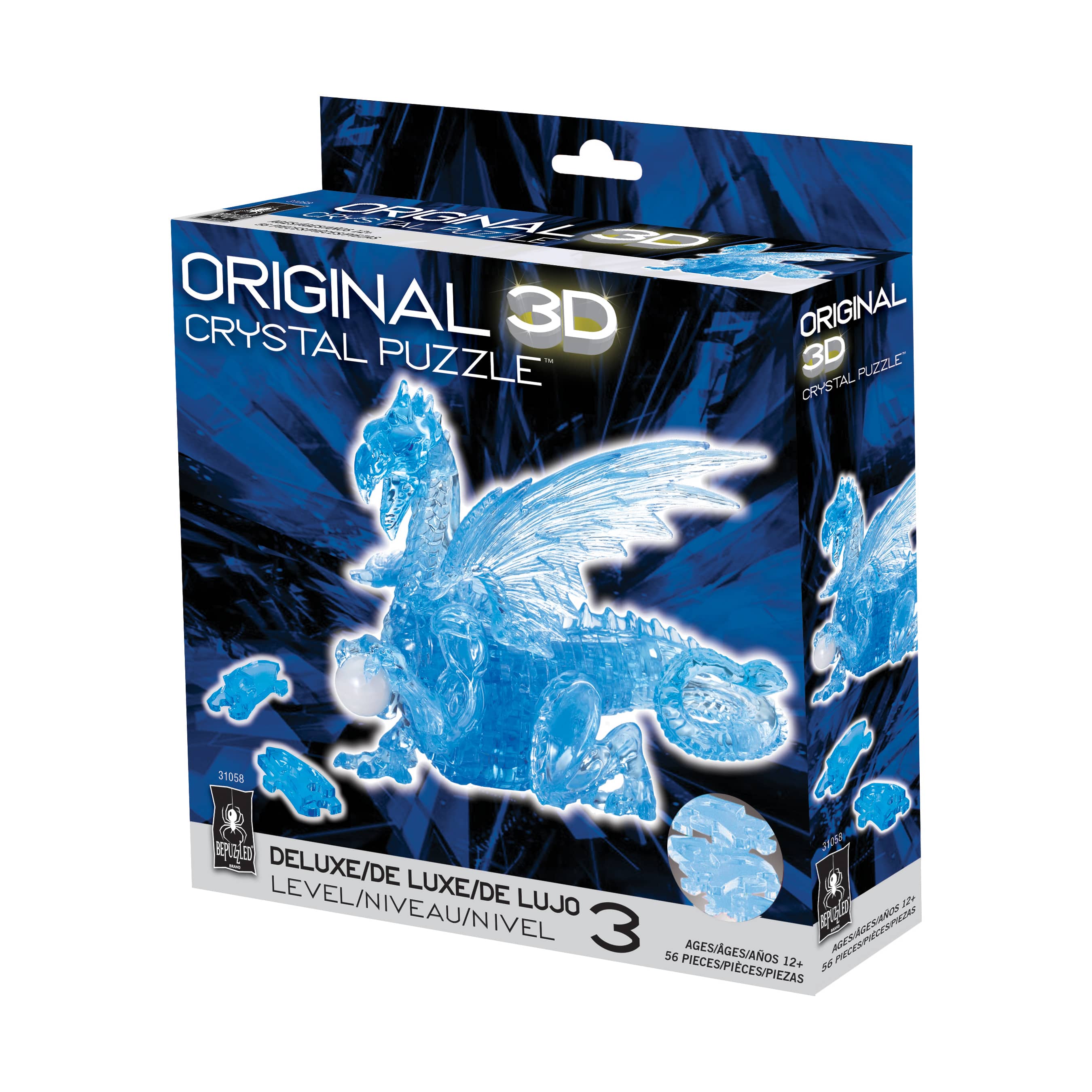 BePuzzled® Original 3D Crystal Puzzle™ Blue Dragon 56 Piece Puzzle