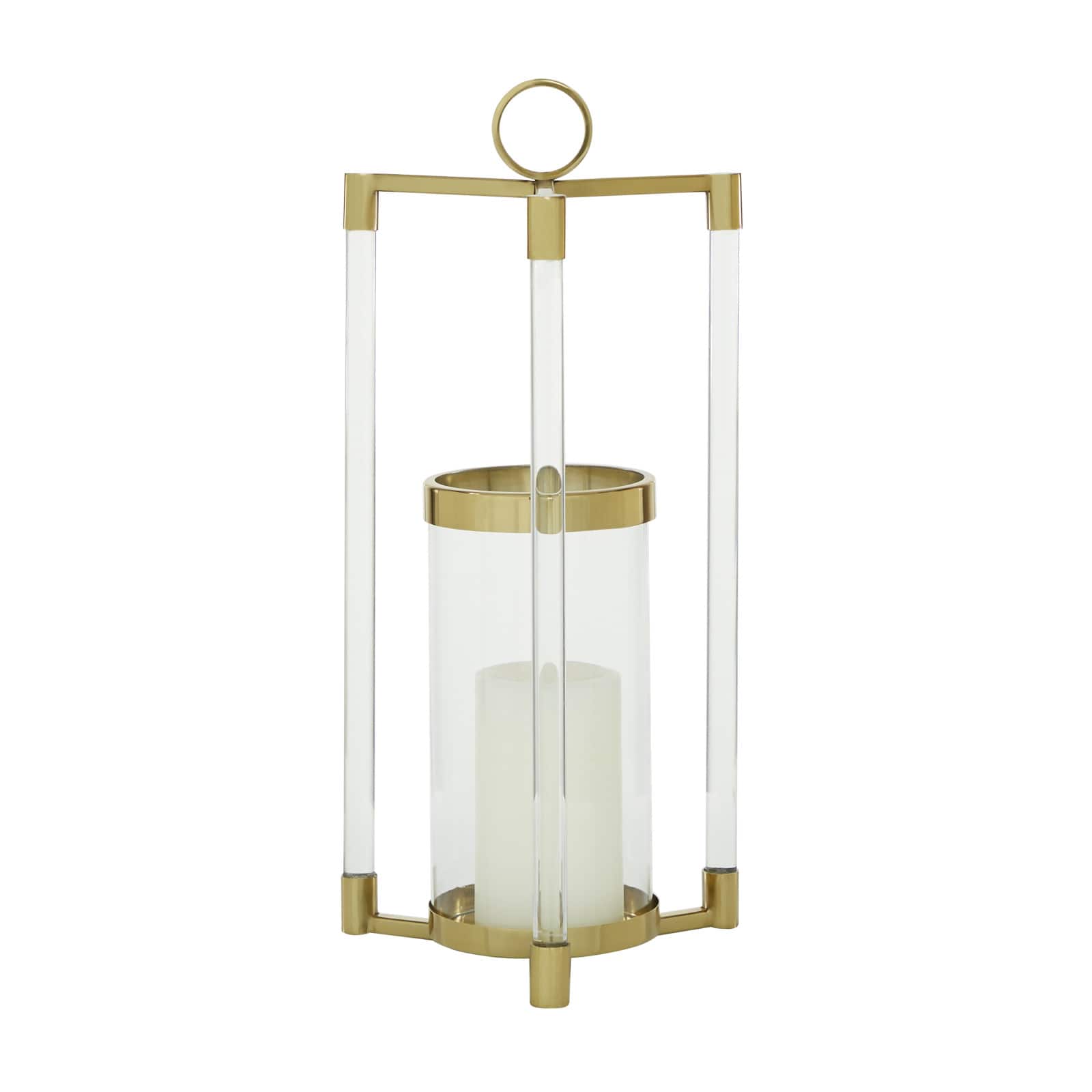Gold Stainless Steel Contemporary Lantern