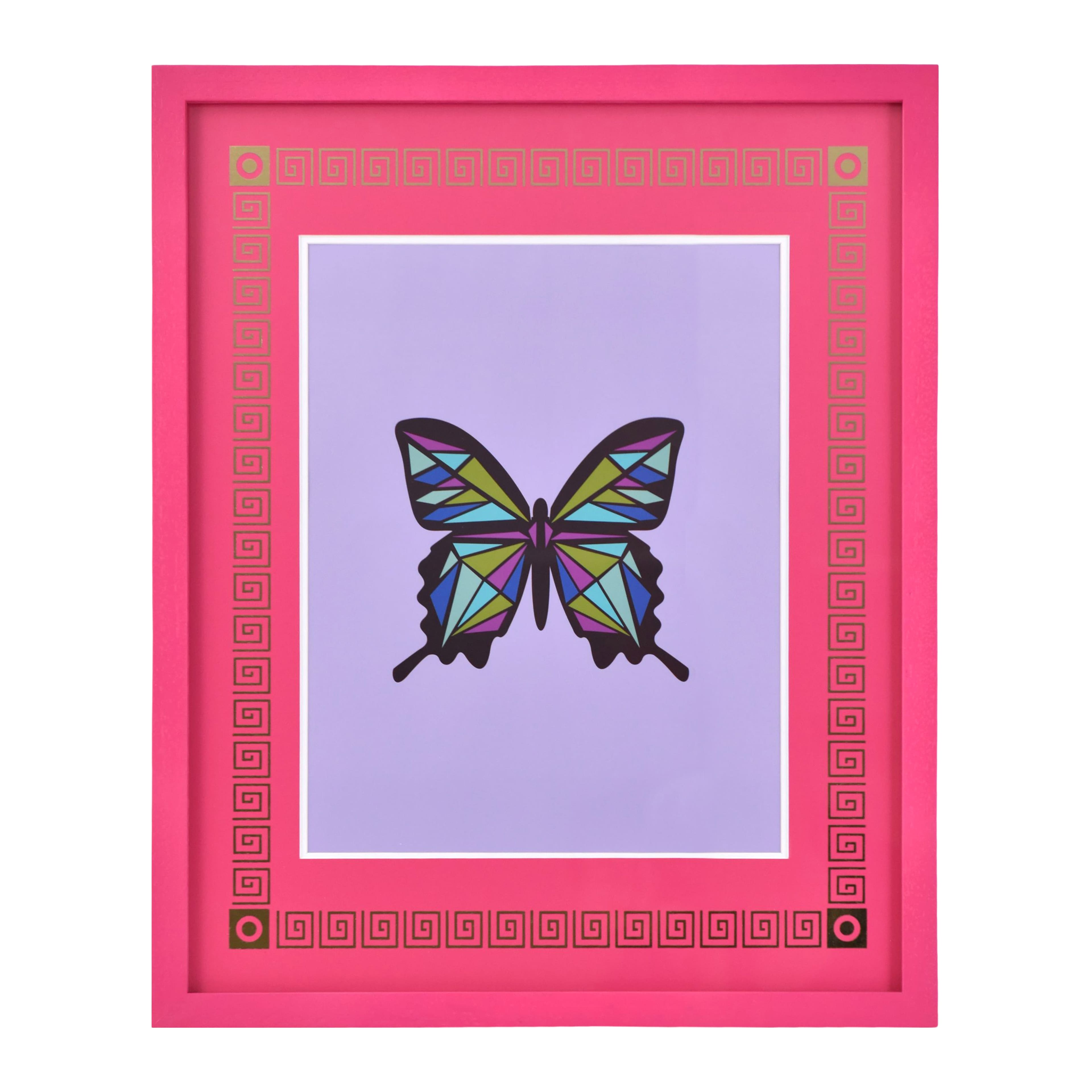 Jonathan Adler x Michaels 11" x 14" Pink Greek Key Matted Wood Wall Frame