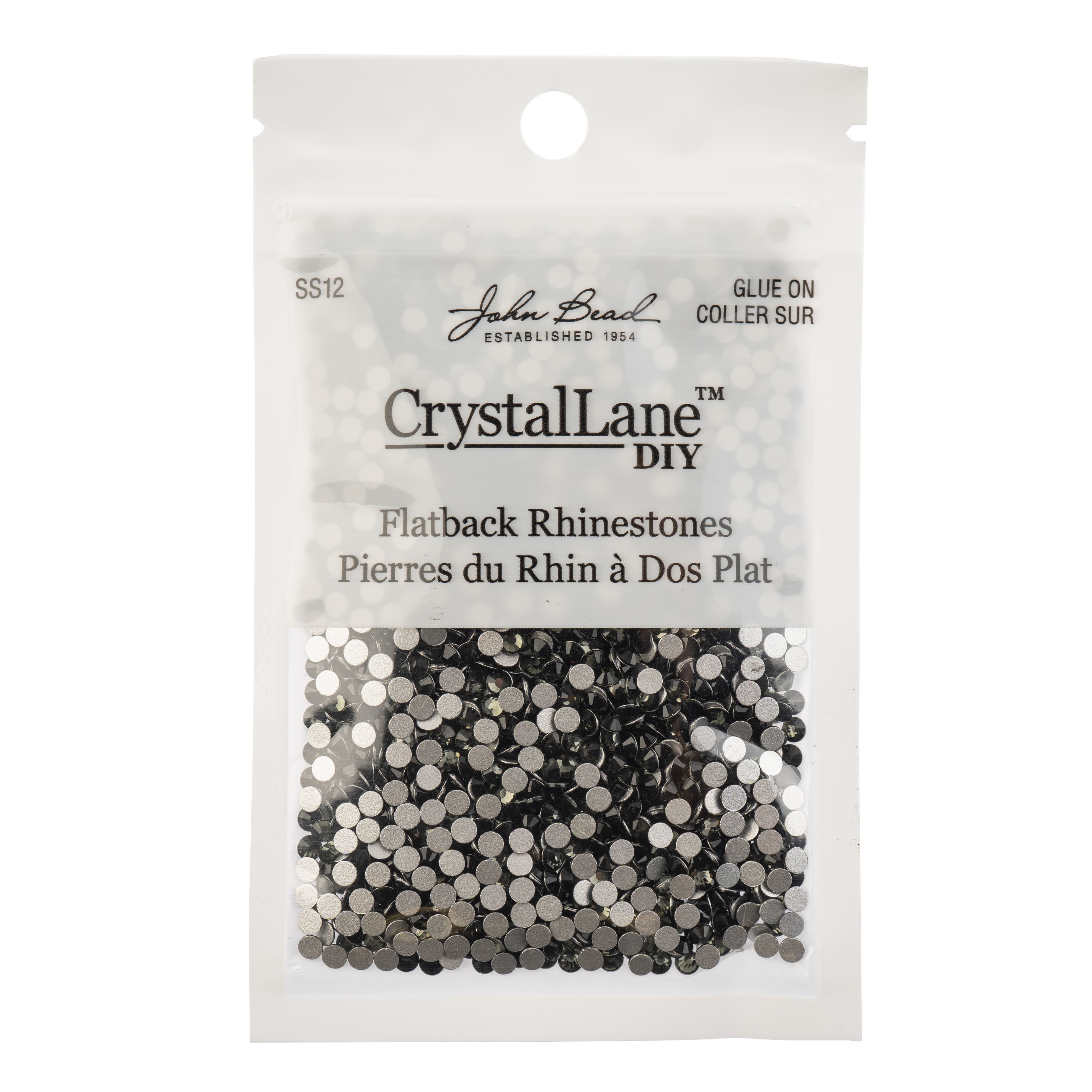 Crystal Lane DIY SS12 Glass Round Flatback Rhinestones, 2880ct.
