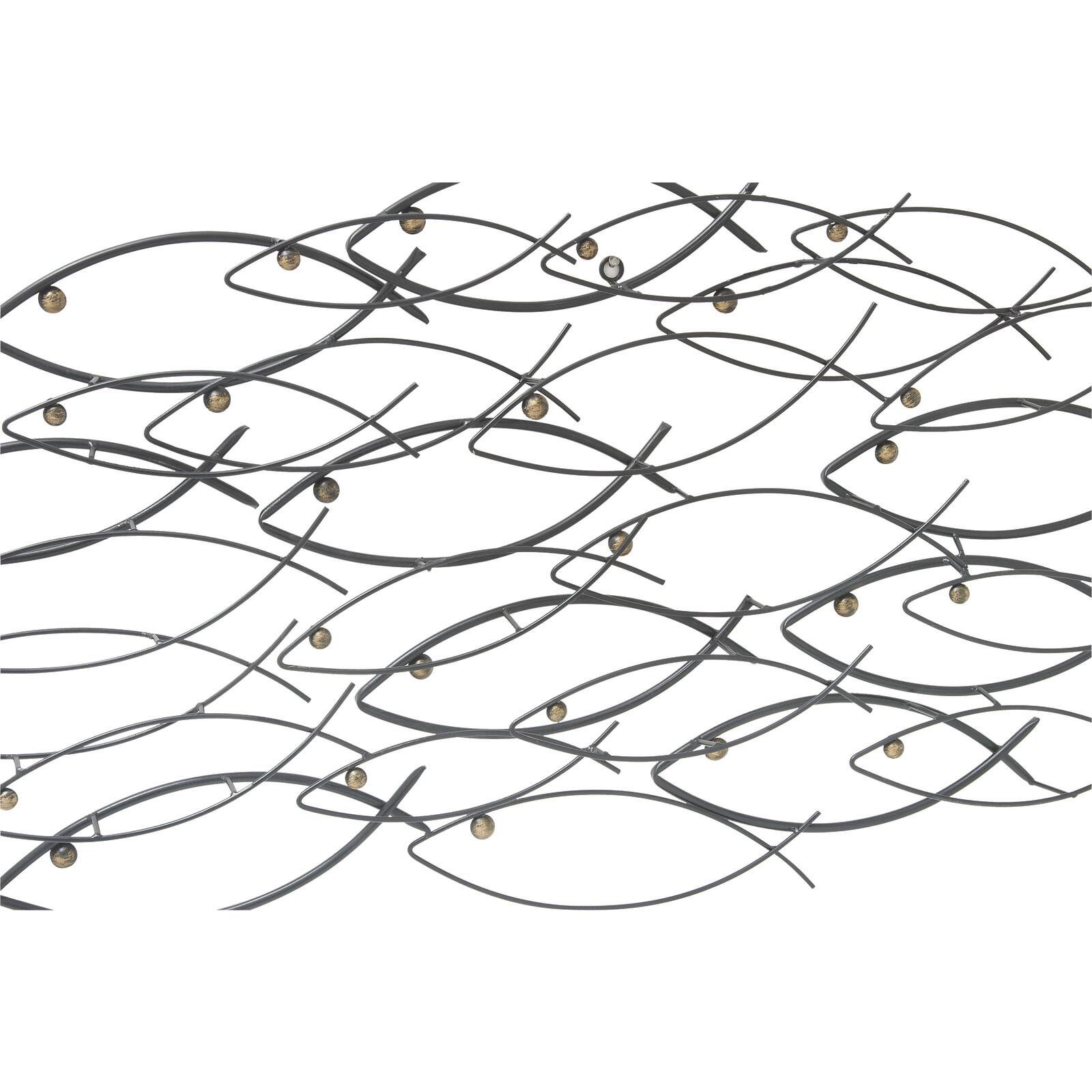 39" Dark Gray Metal Coastal Fish Wall Décor