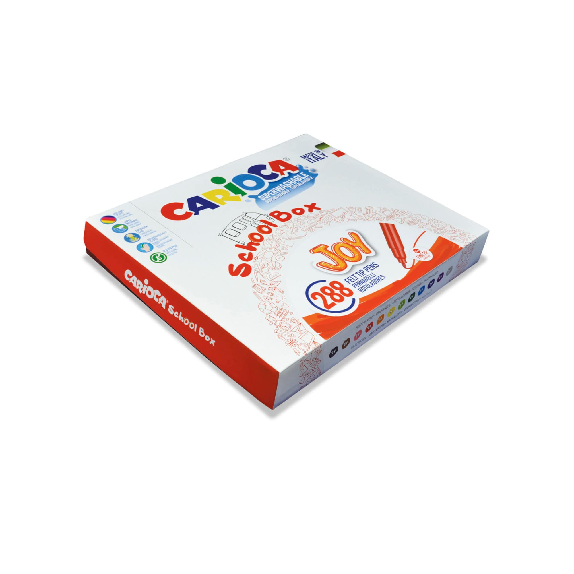CARIOCA® Joy 2.8mm Fine Tip Washable School Box Felt Tip Pens, 288ct.
