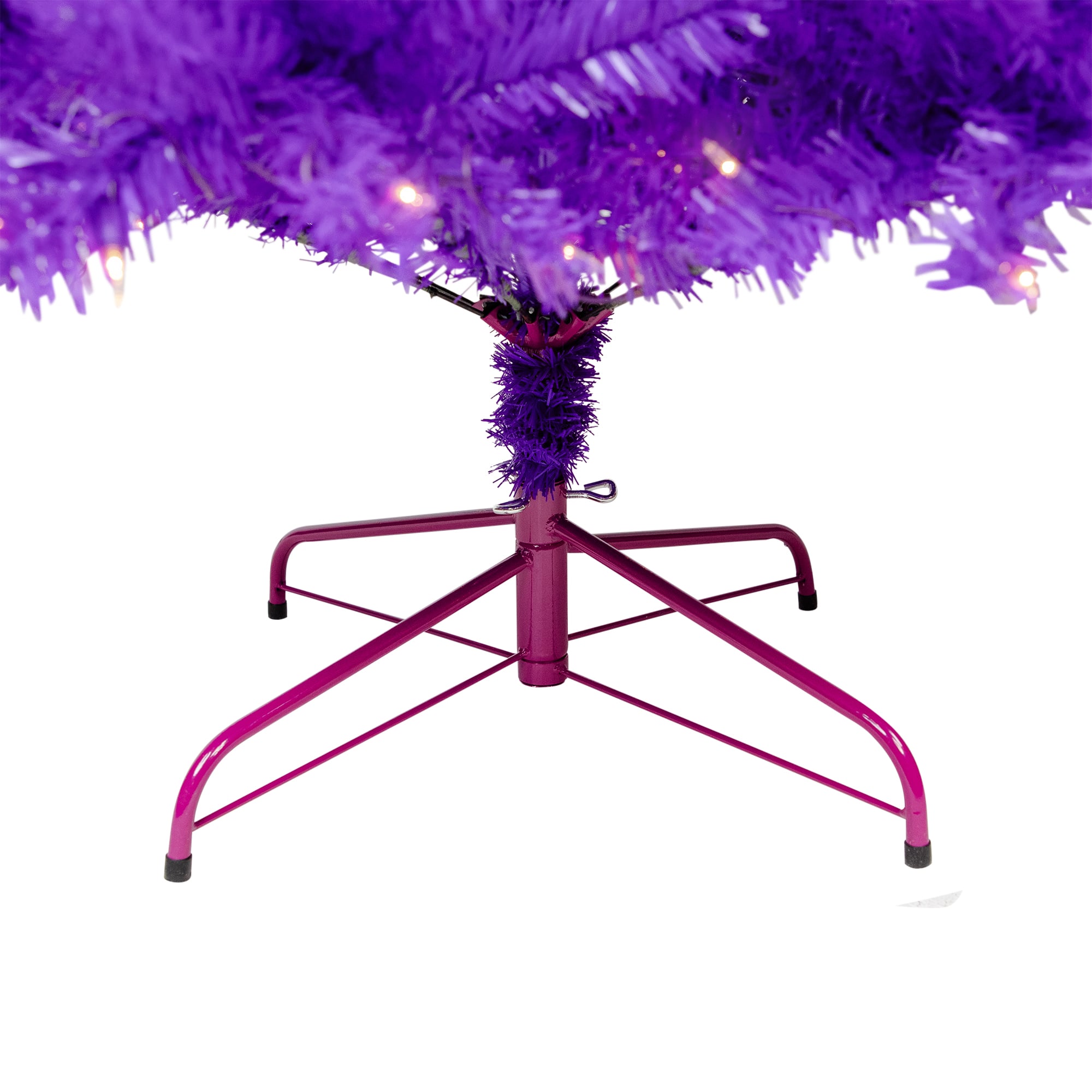 7ft. Pre-Lit Purple Pine Artificial Christmas Tree, Clear Lights