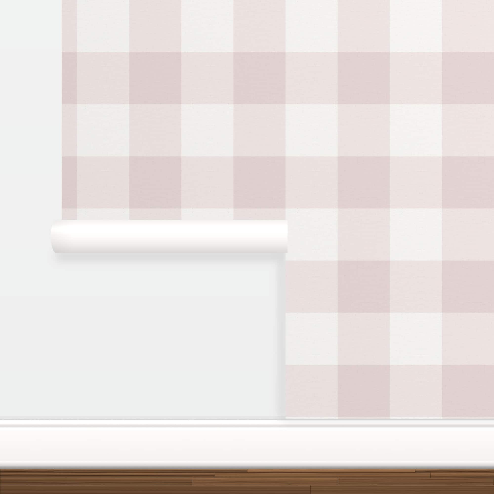 Simple Shapes Countryside Medium Check Fabric Look Pre-Pasted Wallpaper Rolls