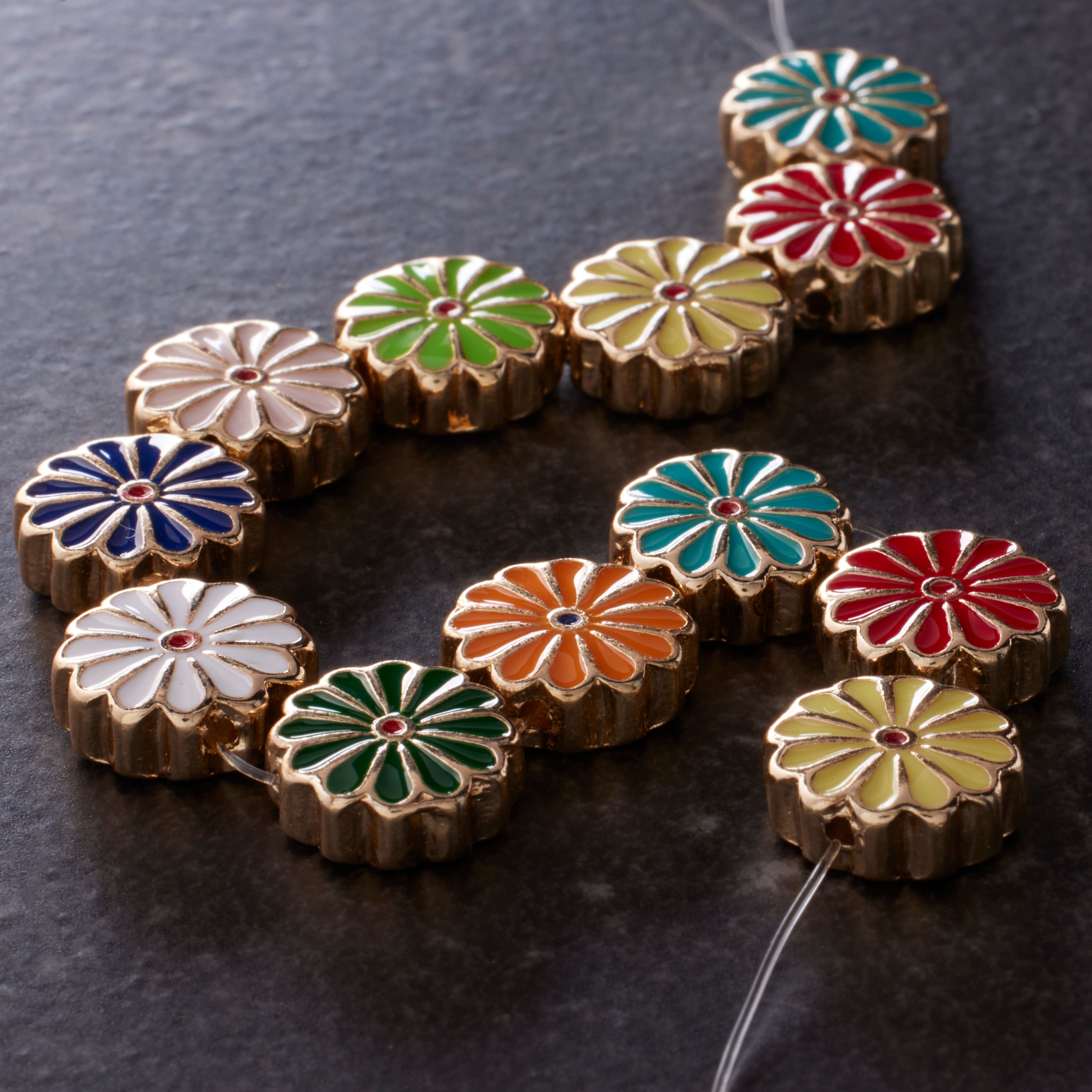 12 Packs: 12 ct. (144 total) Mixed Daisy Beads, 12mm by Bead Landing™