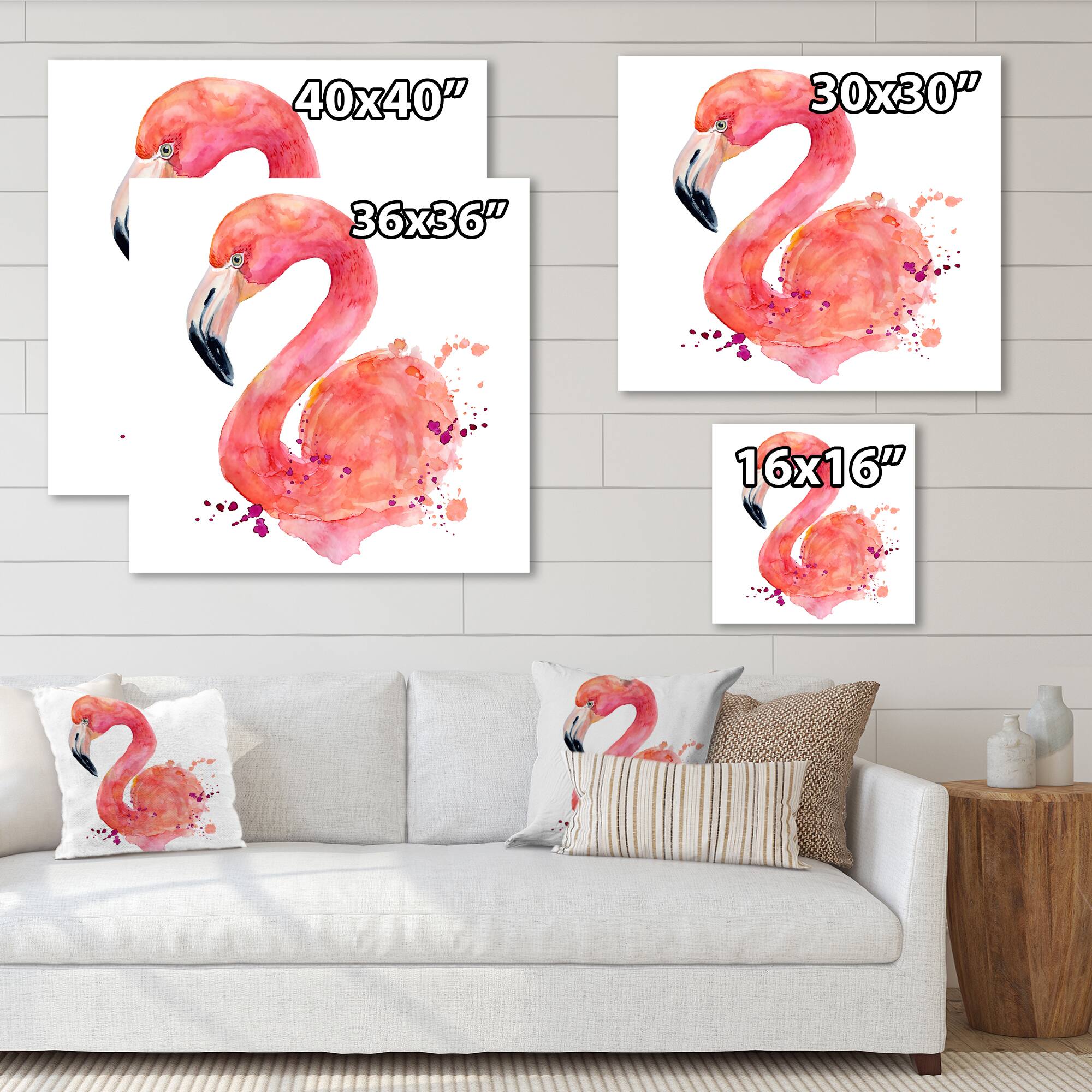 Designart - Portrait of Pink Flamingo I