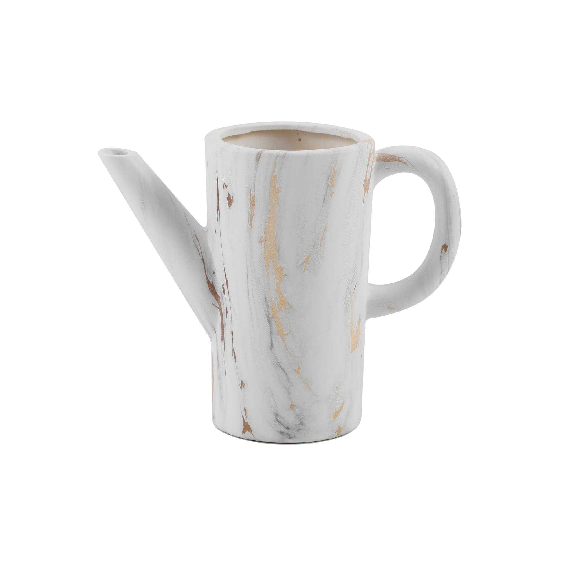 Flora Bunda 8.75" Gold Marble Ceramic Watering Can