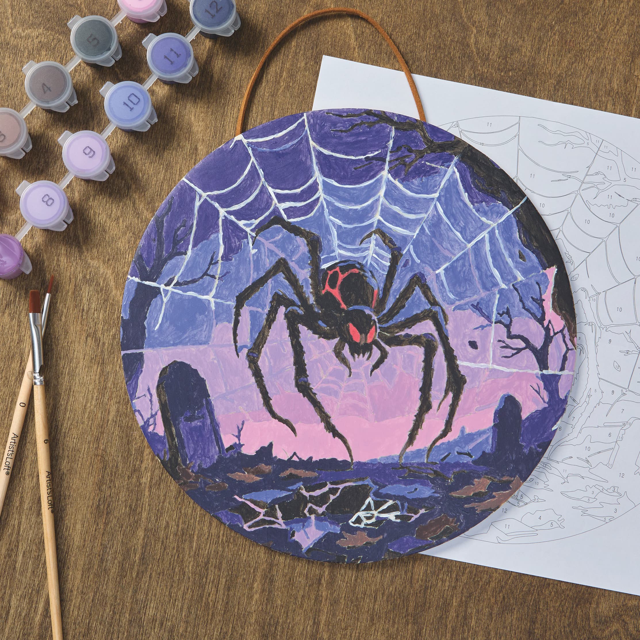 8" Spider Paint-by-Number Plywood Surface Kit by Artist's Loft®