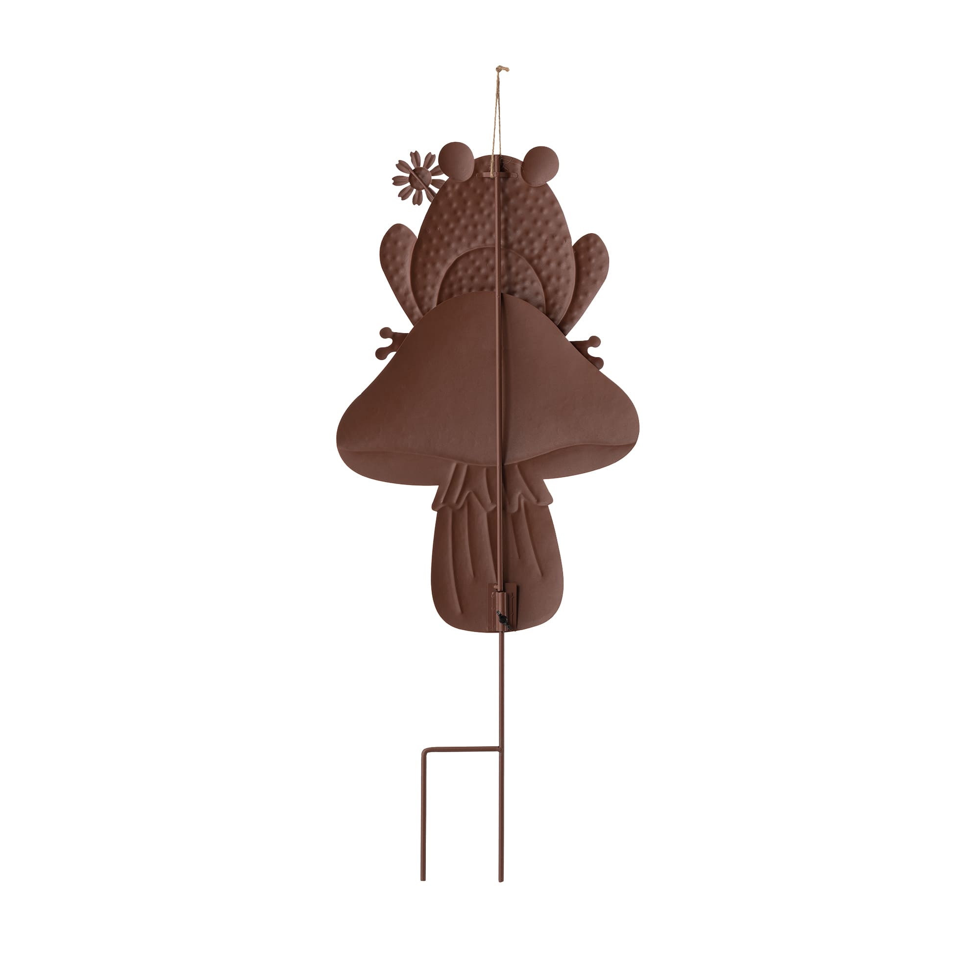 Glitzhome® 30" Metal Stacked Mushroom & Frog Yard Stake