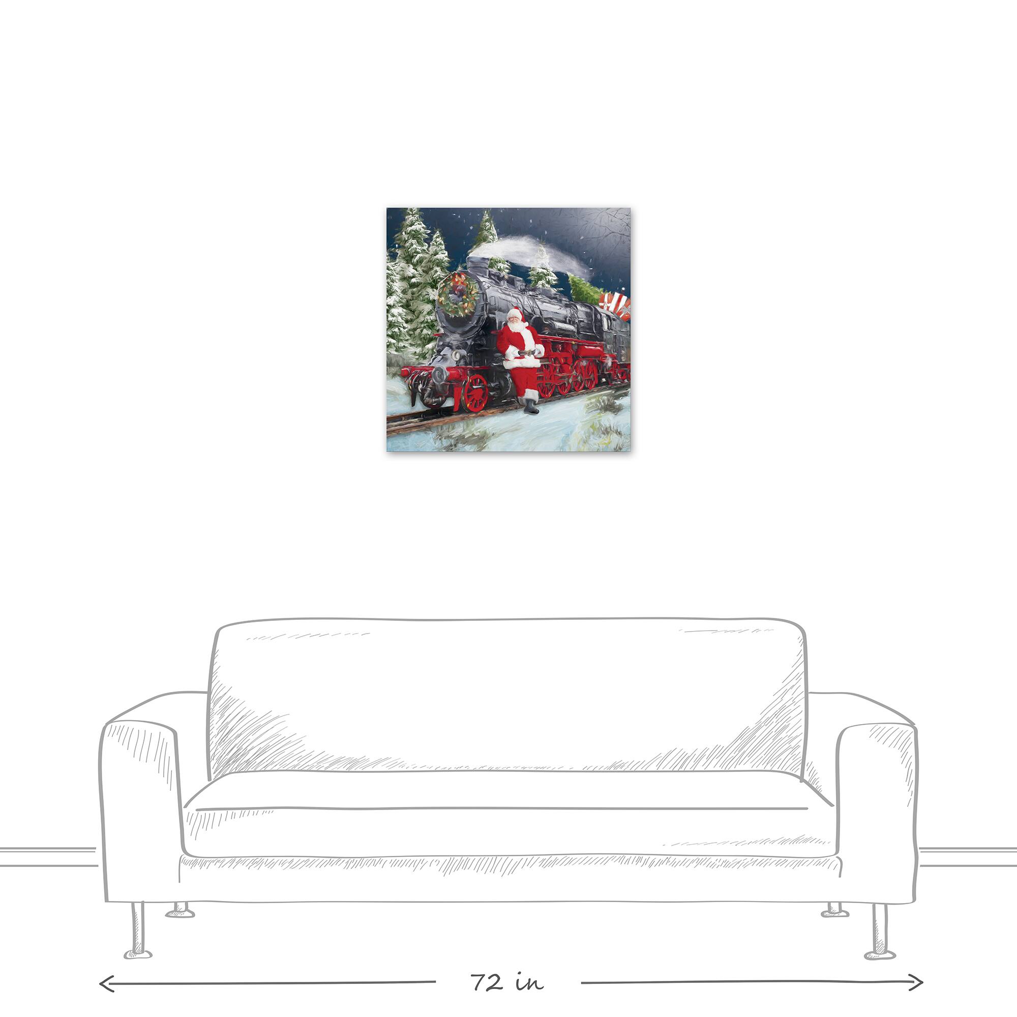 Train Santa 24" x 24" Canvas Wall Art