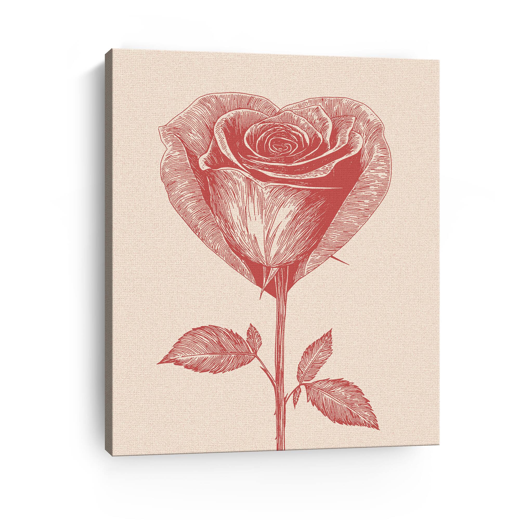 Heart Rose Canvas Giclée Art
