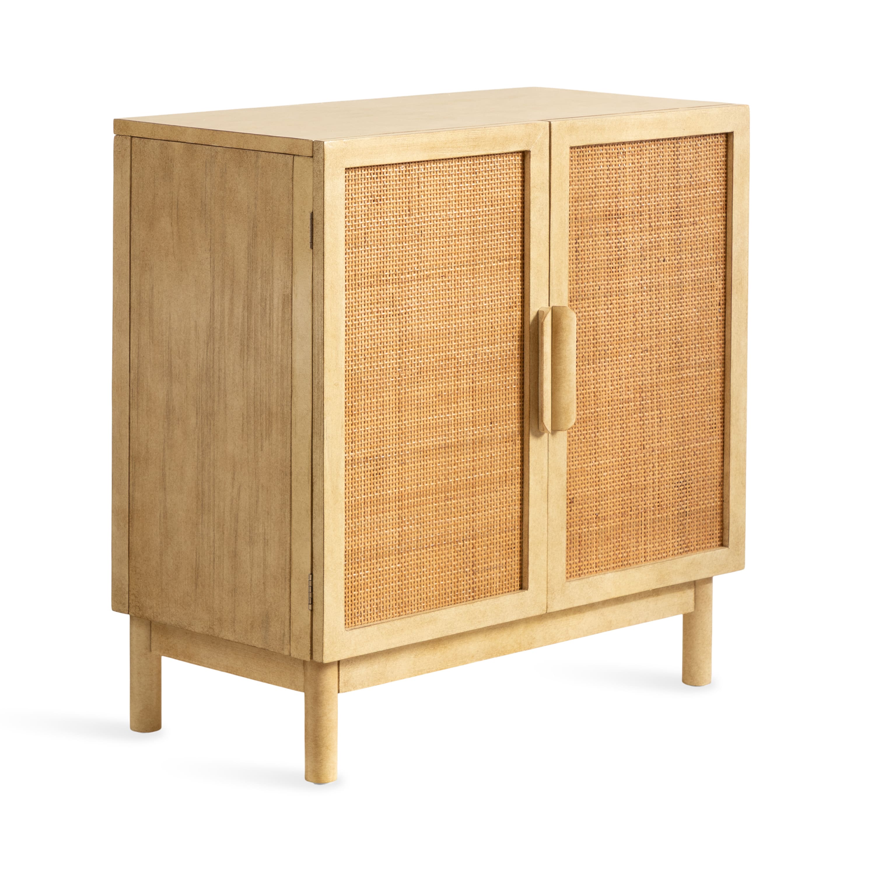 Kate and Laurel Ori Rattan & Wood Accent Floor Cabinet