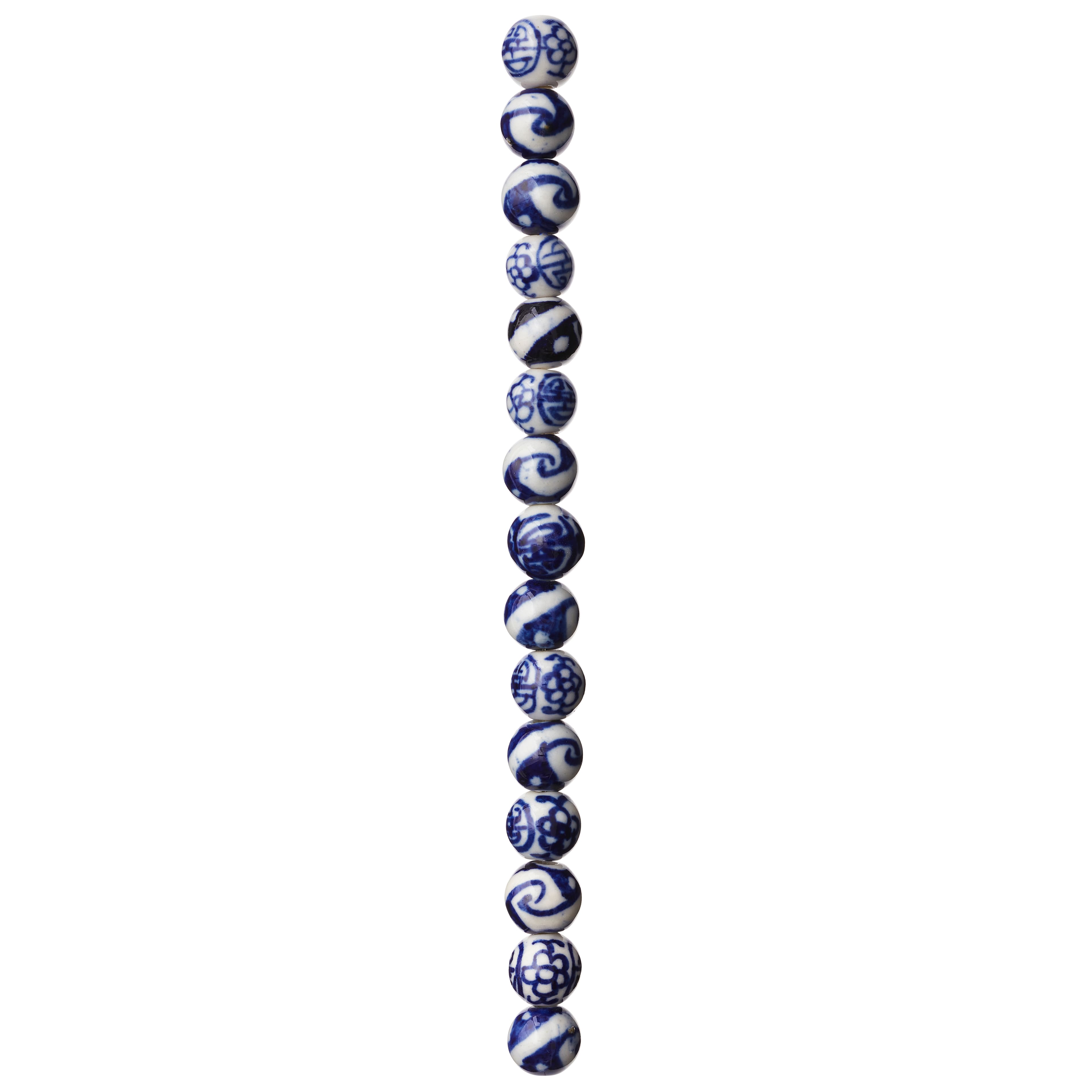 12 Pack: Sapphire Mix Ceramic Round Beads, 8mm by Bead Landing™