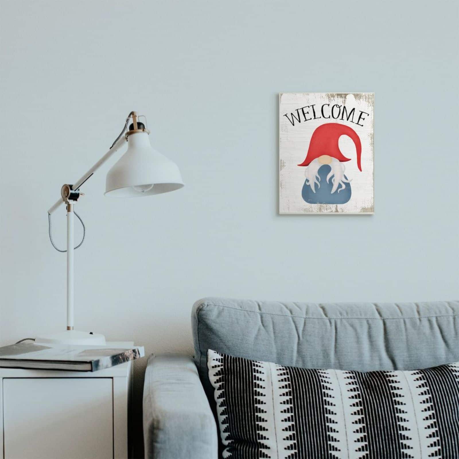 Stupell Industries Welcome Gnome Sign Wooden Wall Plaque