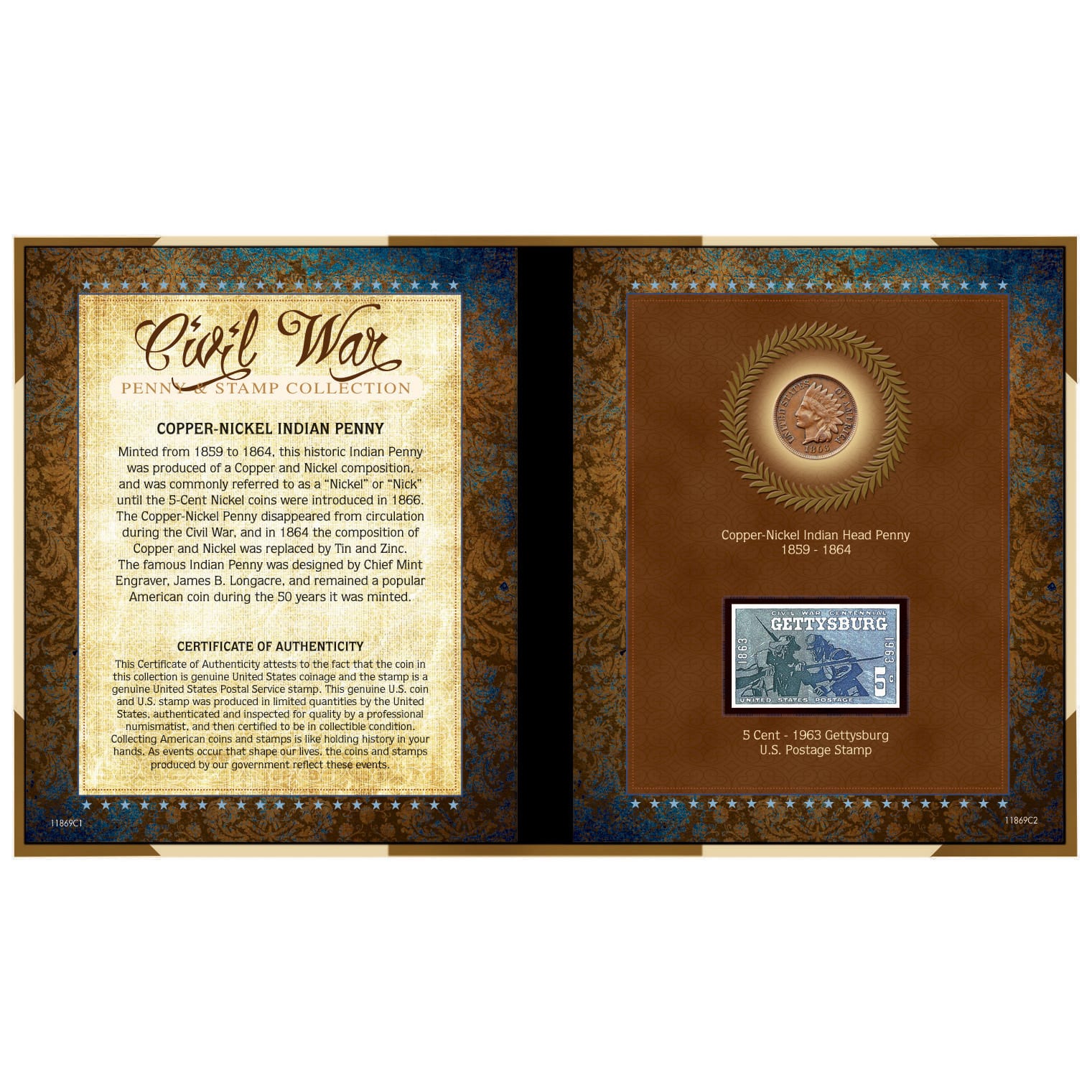 U.S. Civil War Penny & Stamp Collection