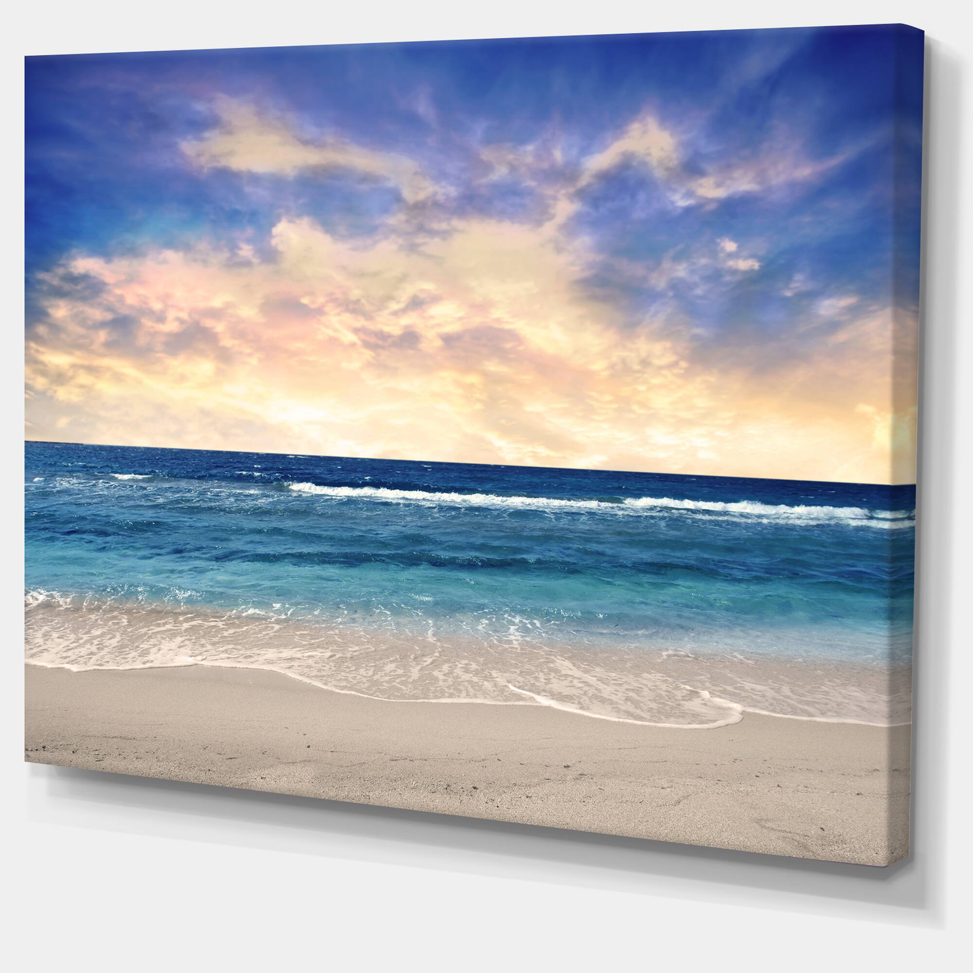 Designart - Clear Blue Sky and Ocean at Sunset