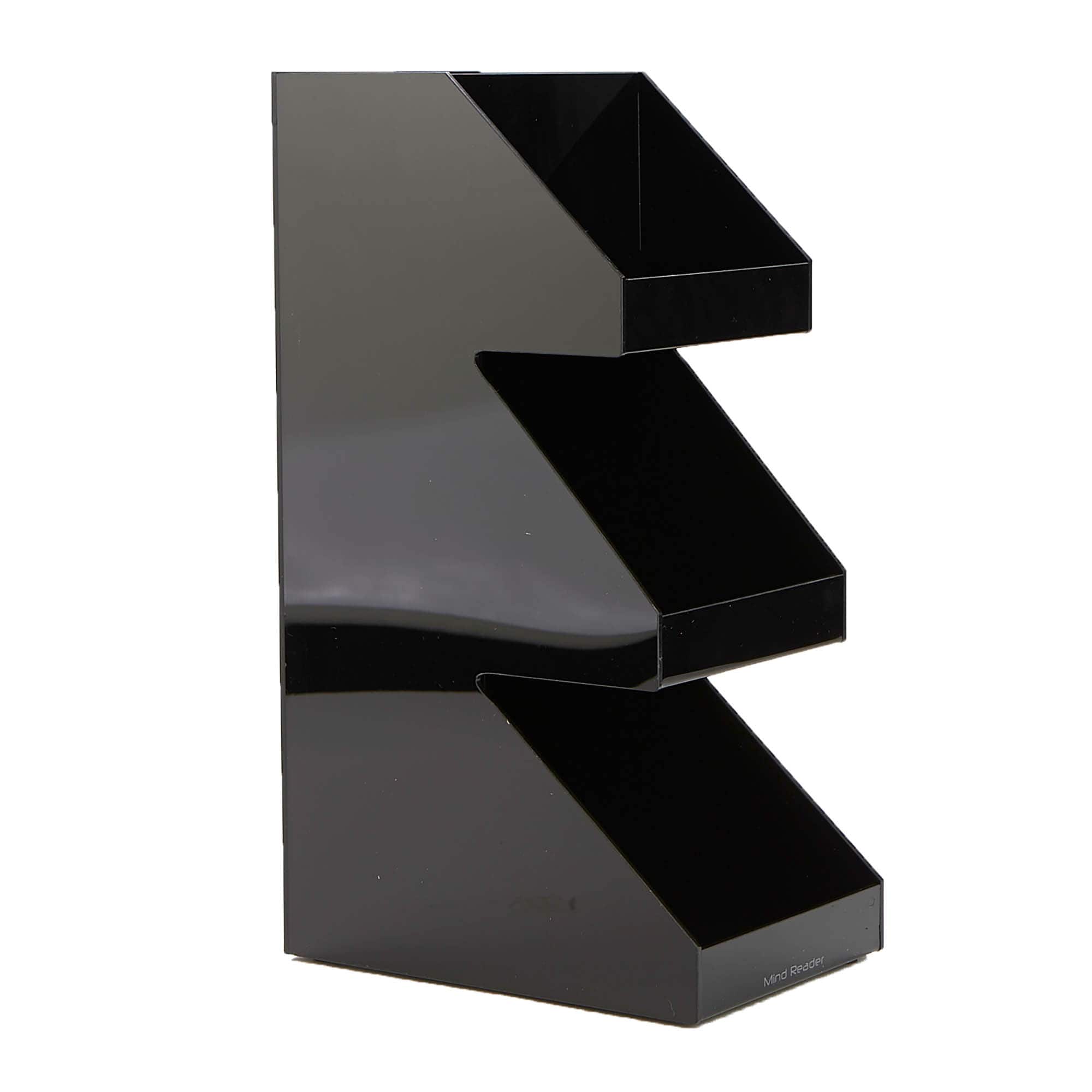 Mind Reader Black Acrylic 3-Tier High Quality Coffee and Tea Condiment Organizer