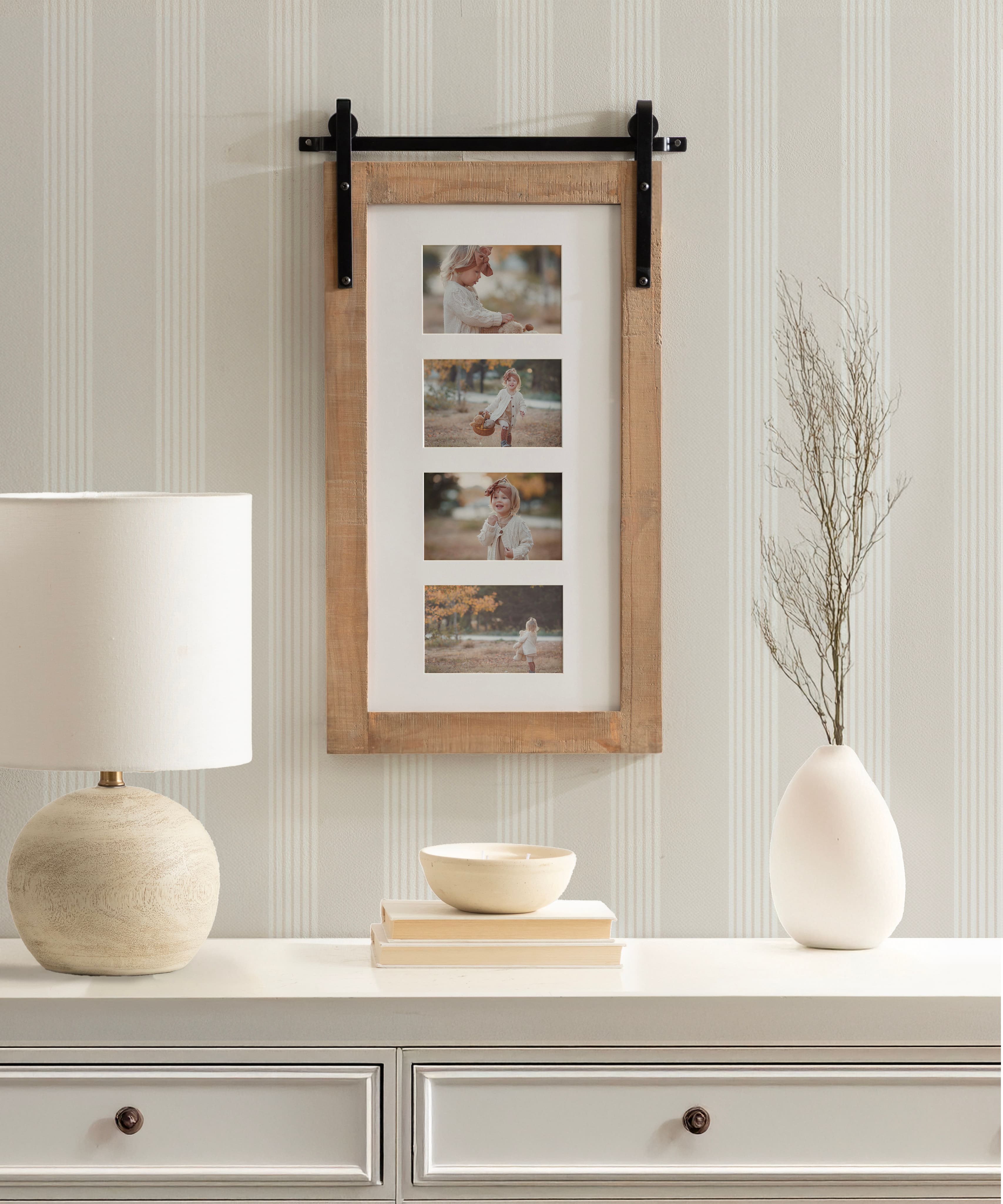 Kate and Laurel Cates 4 Opening Rustic Brown Wood Picture Frame