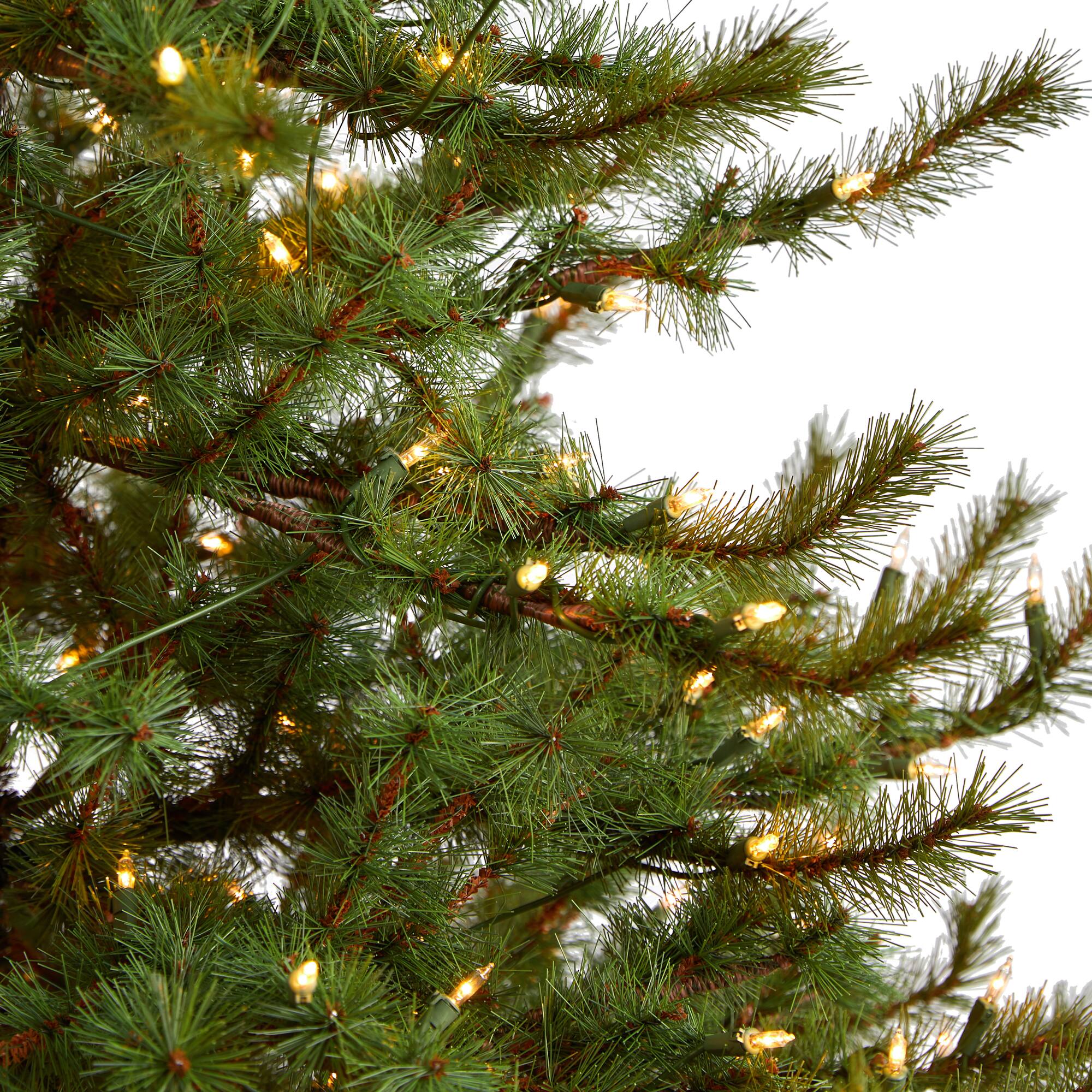 6ft. Pre-Lit Vancouver Mountain Pine Artificial Christmas Tree, Clear Lights