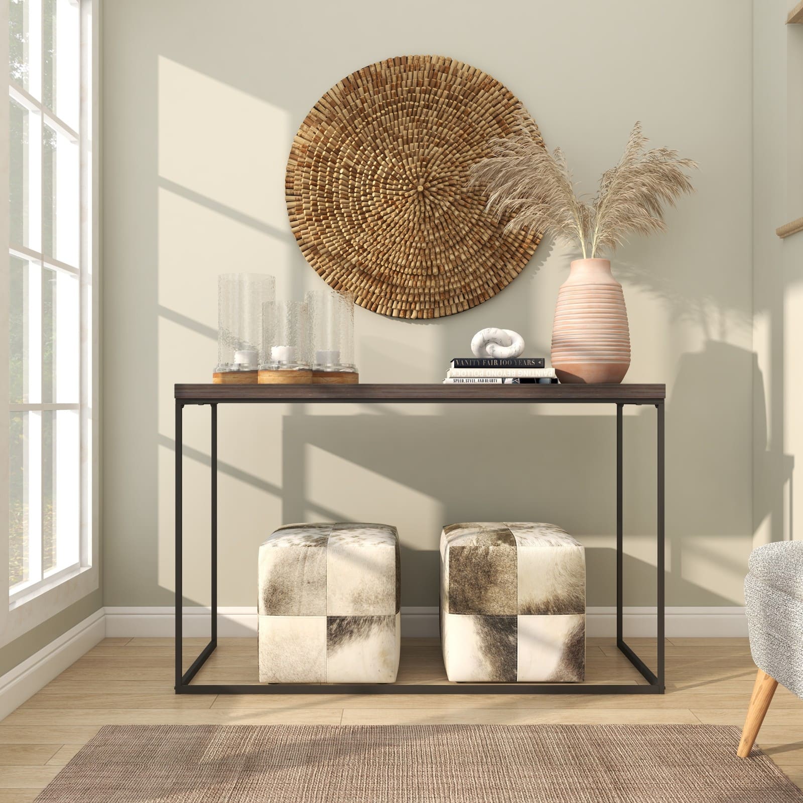 Brown Overlapping Reclaimed Wood Wall Décor
