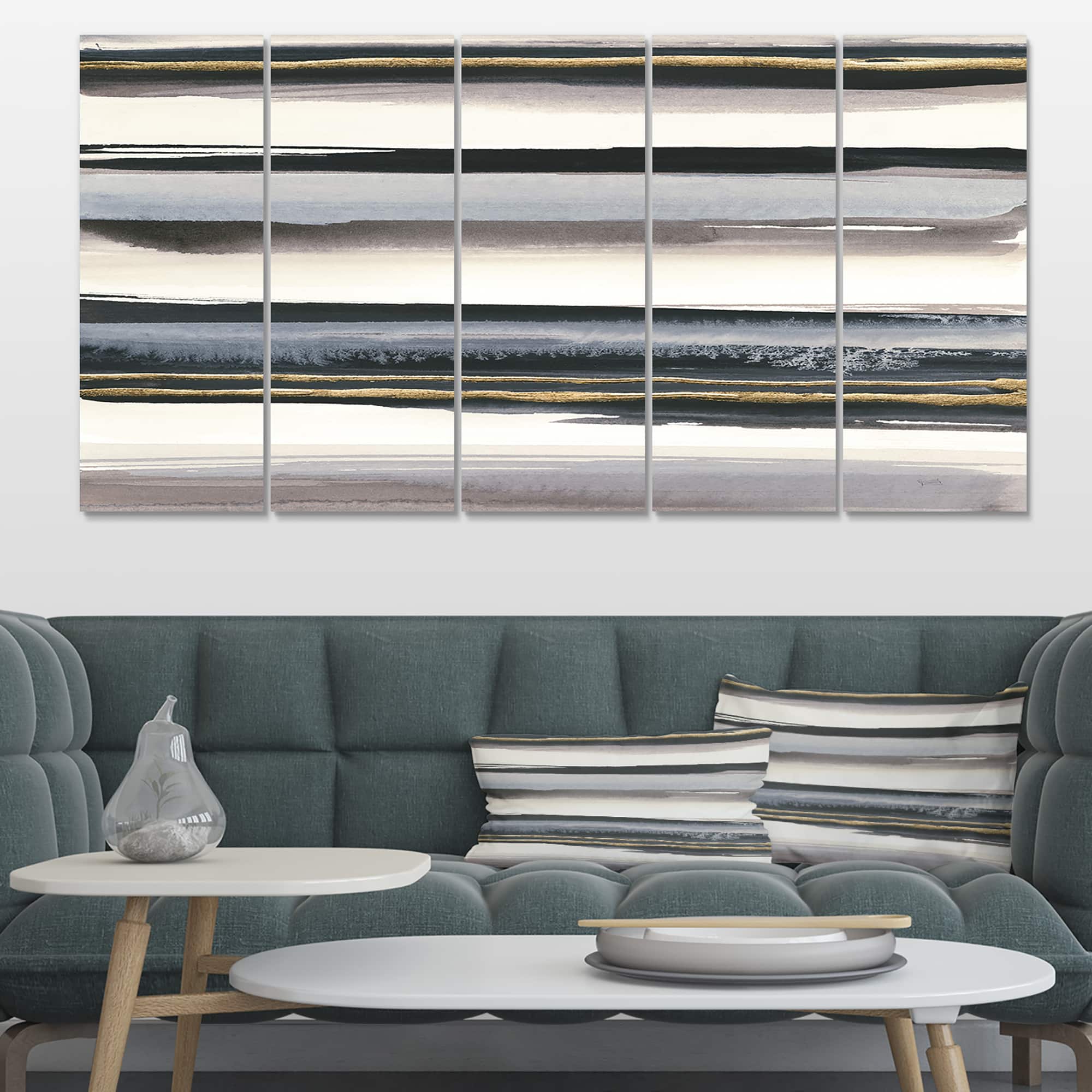 Designart - Gold Watercolor Amethyst I - Modern & Contemporary Premium Canvas Wall Art