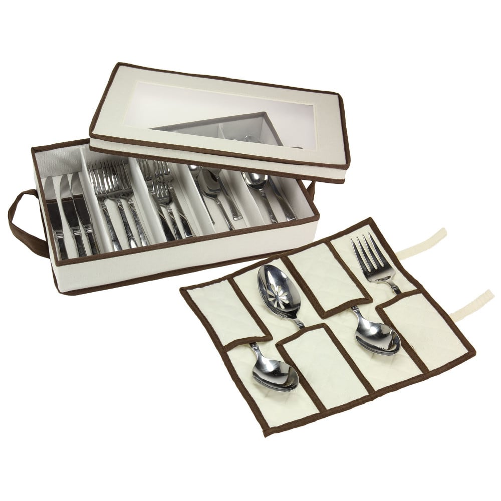Household Essentials 19" Windowed Flatware Storage Chest
