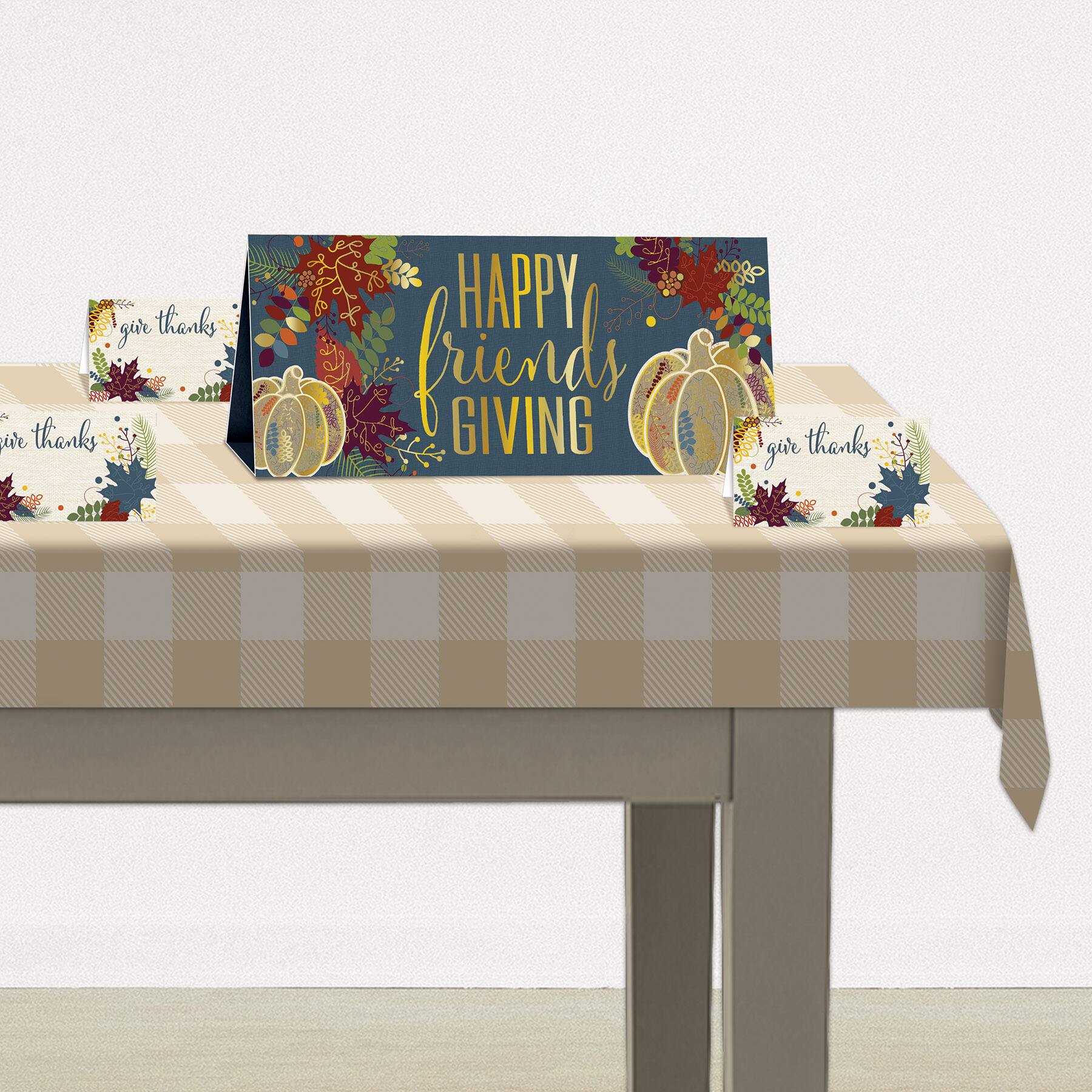 Beistle 6.25" x 13.5" 3D Foil Happy Friendsgiving Centerpiece