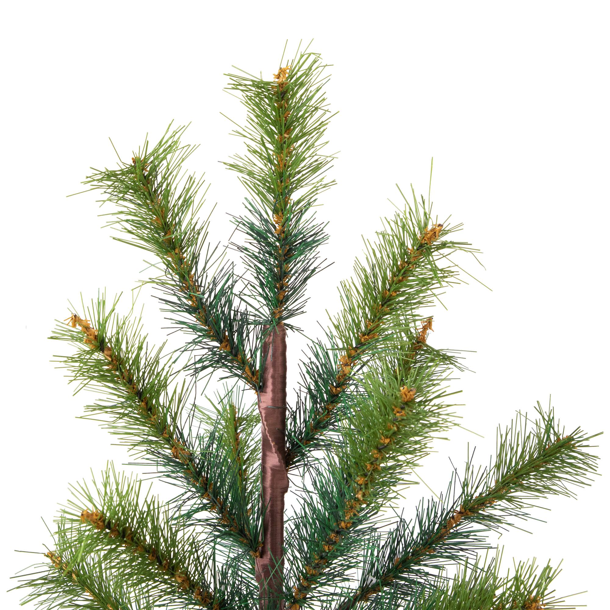 Northlight 3ft. Unlit Slim Pine Artificial Christmas Tree in Birch Wood Pot