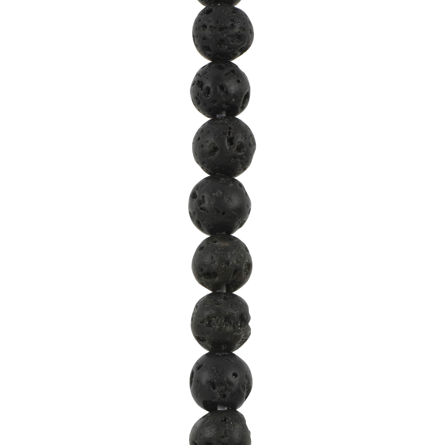 12 Pack: Black Lava Round Beads, 4mm by Bead Landing™