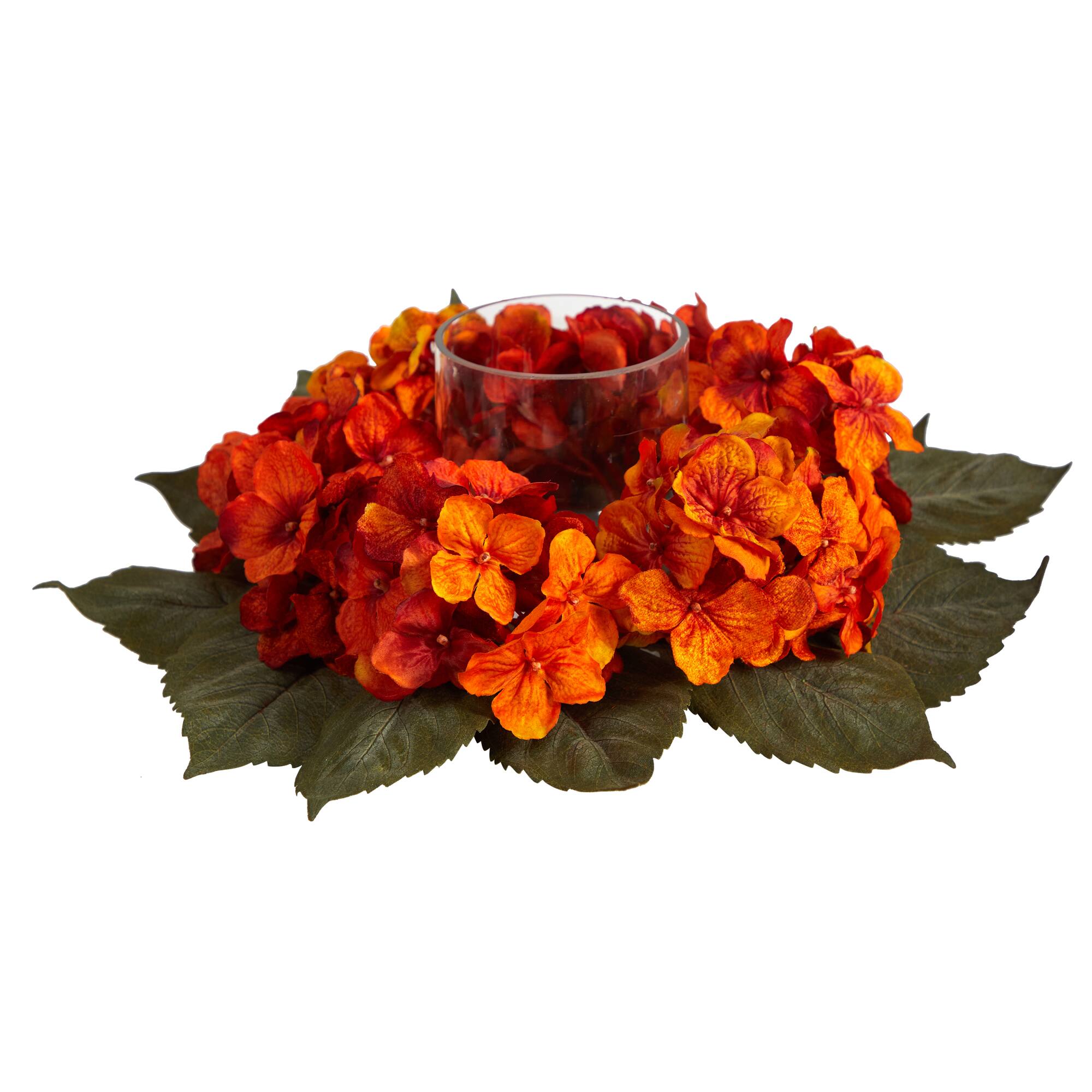 14" Autumn Hydrangea Candelabrum