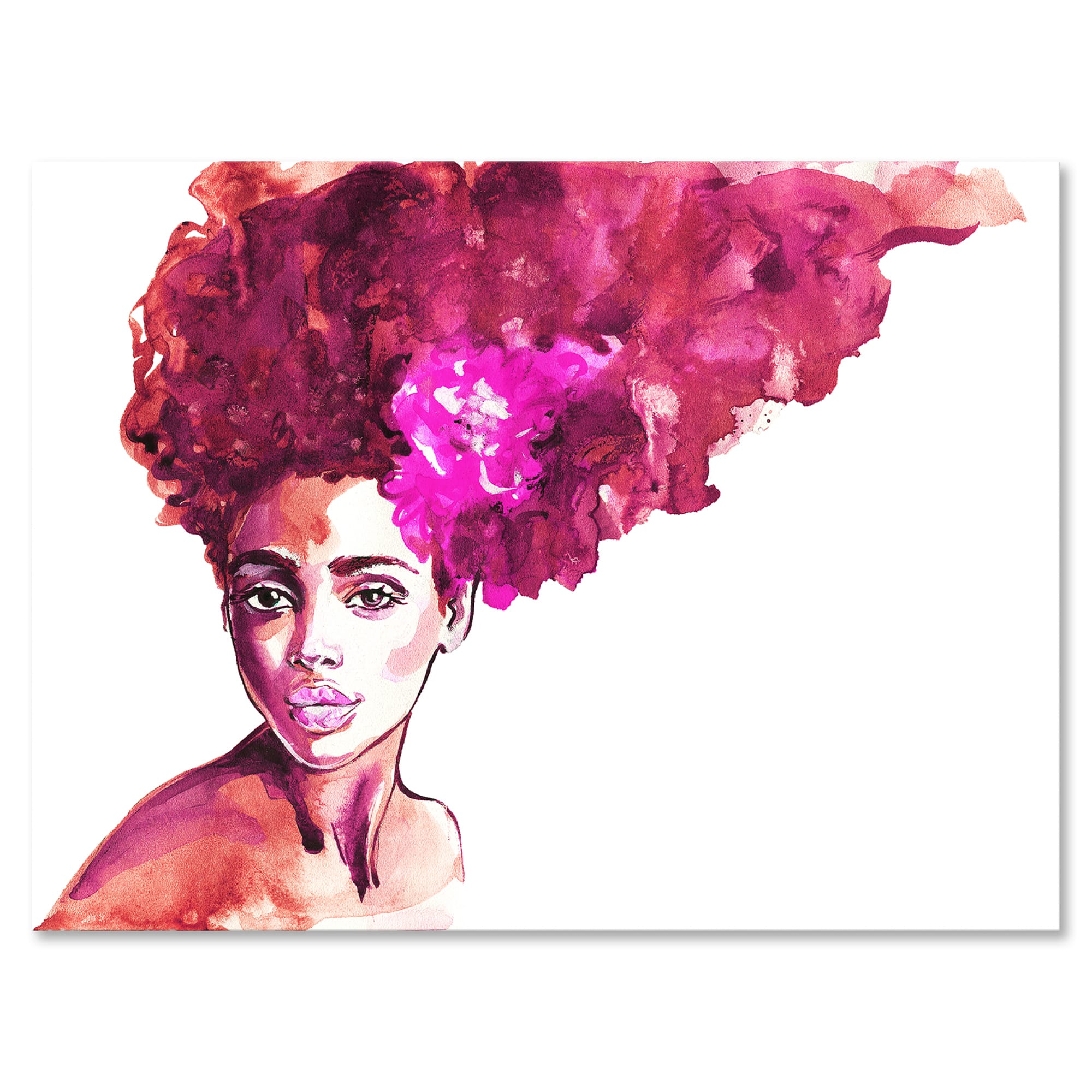 Designart - Portrait of African American Woman VI - Modern Canvas Wall Art Print