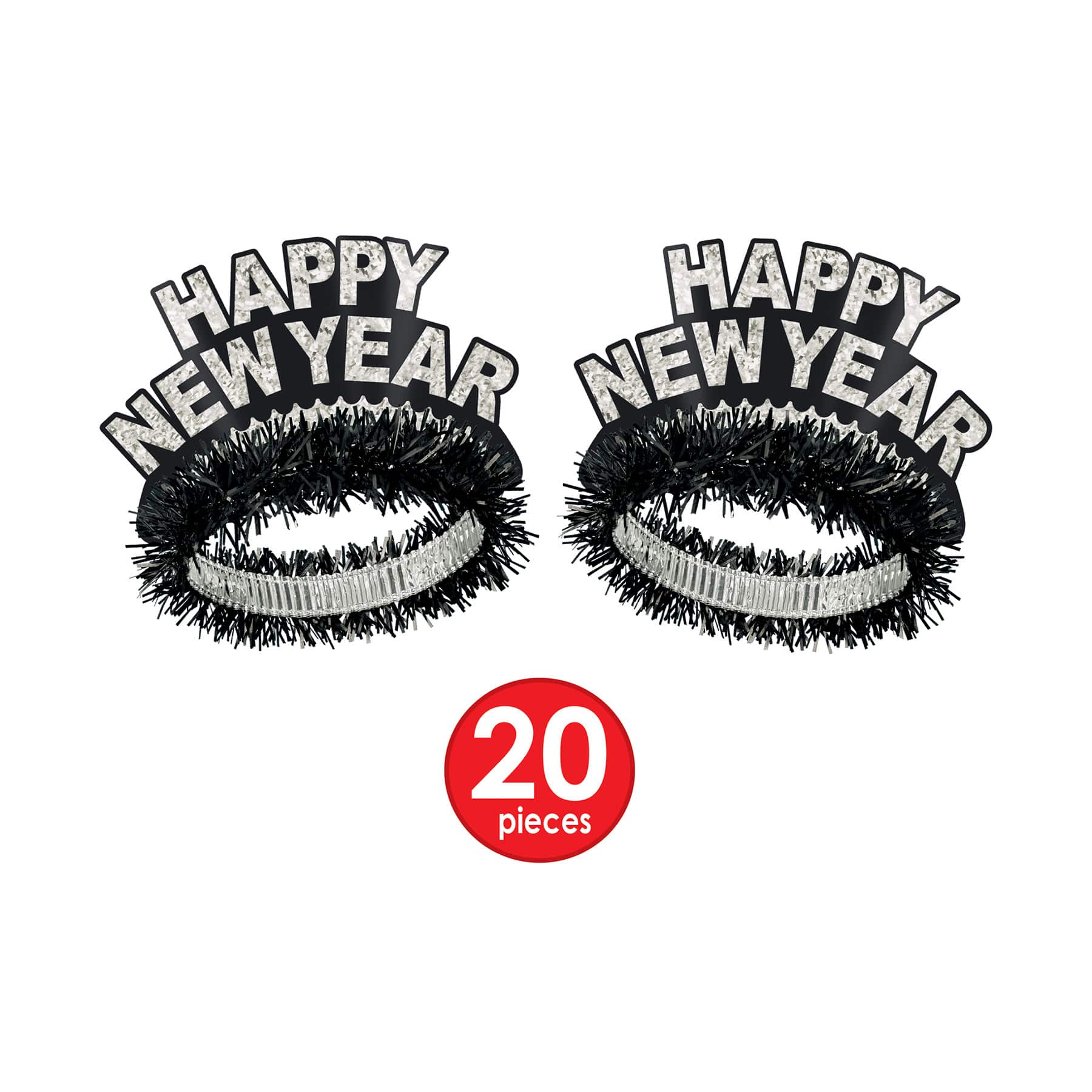 Beistle Silver & Black New Year Gem-Star Deluxe Party Favor Kit for 100