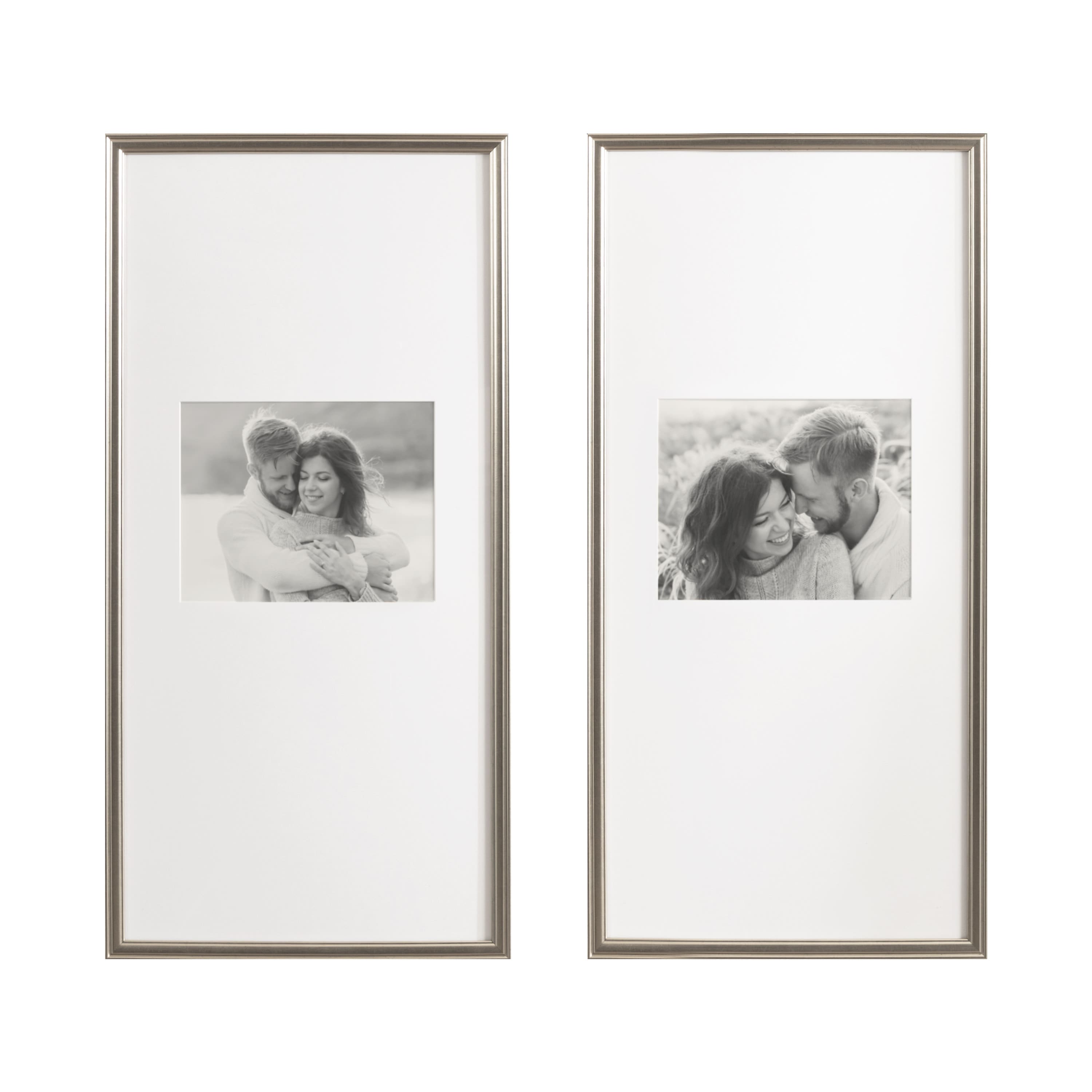 Kate and Laurel Adlynn 14" x 30" Photo Frames 8" x 10" with Mat, 2ct.