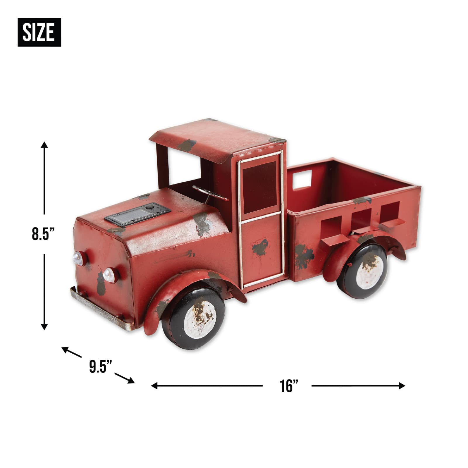16" Red Truck Solar Light Planter