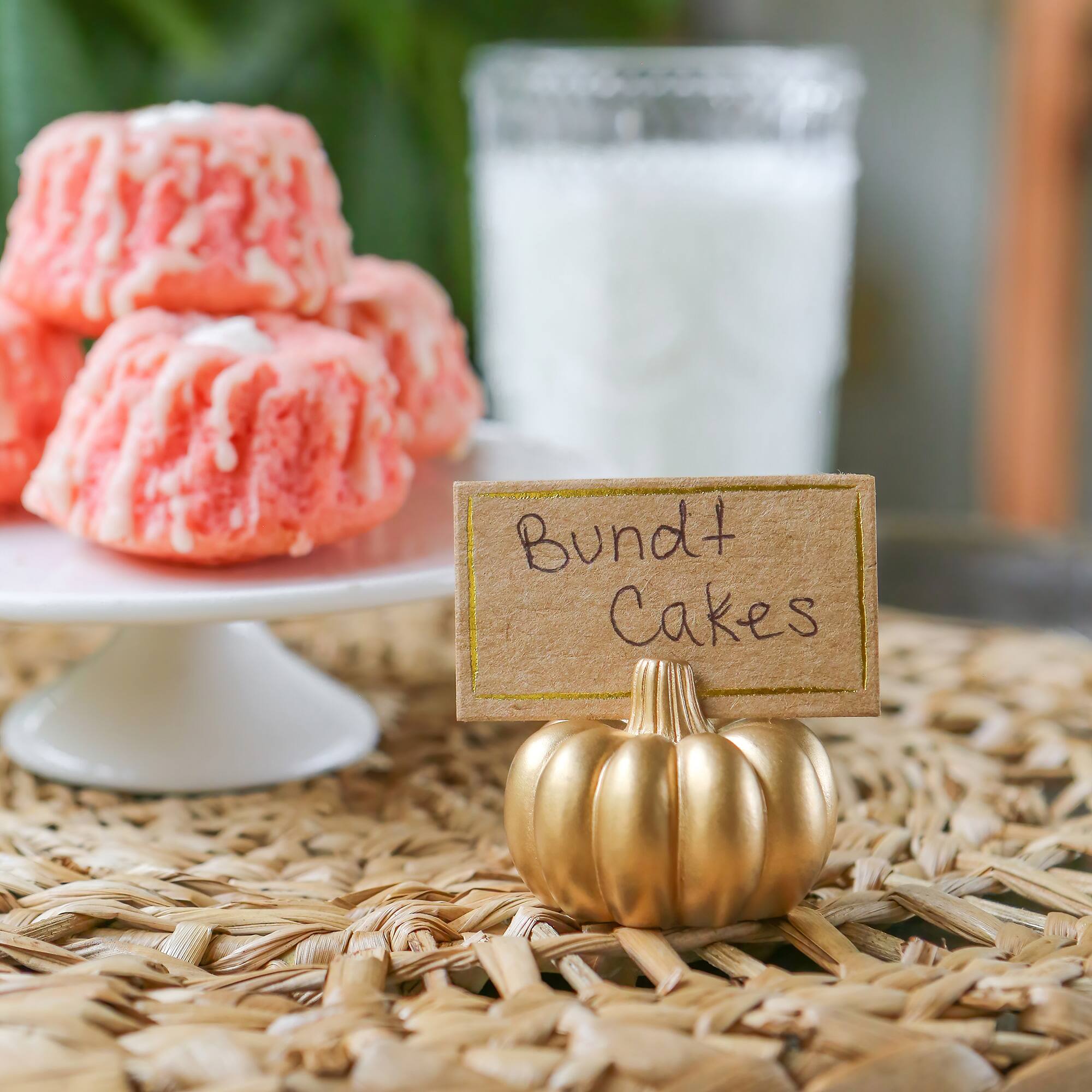 Kate Aspen® Mini Gold Pumpkin Place Card Holder Set